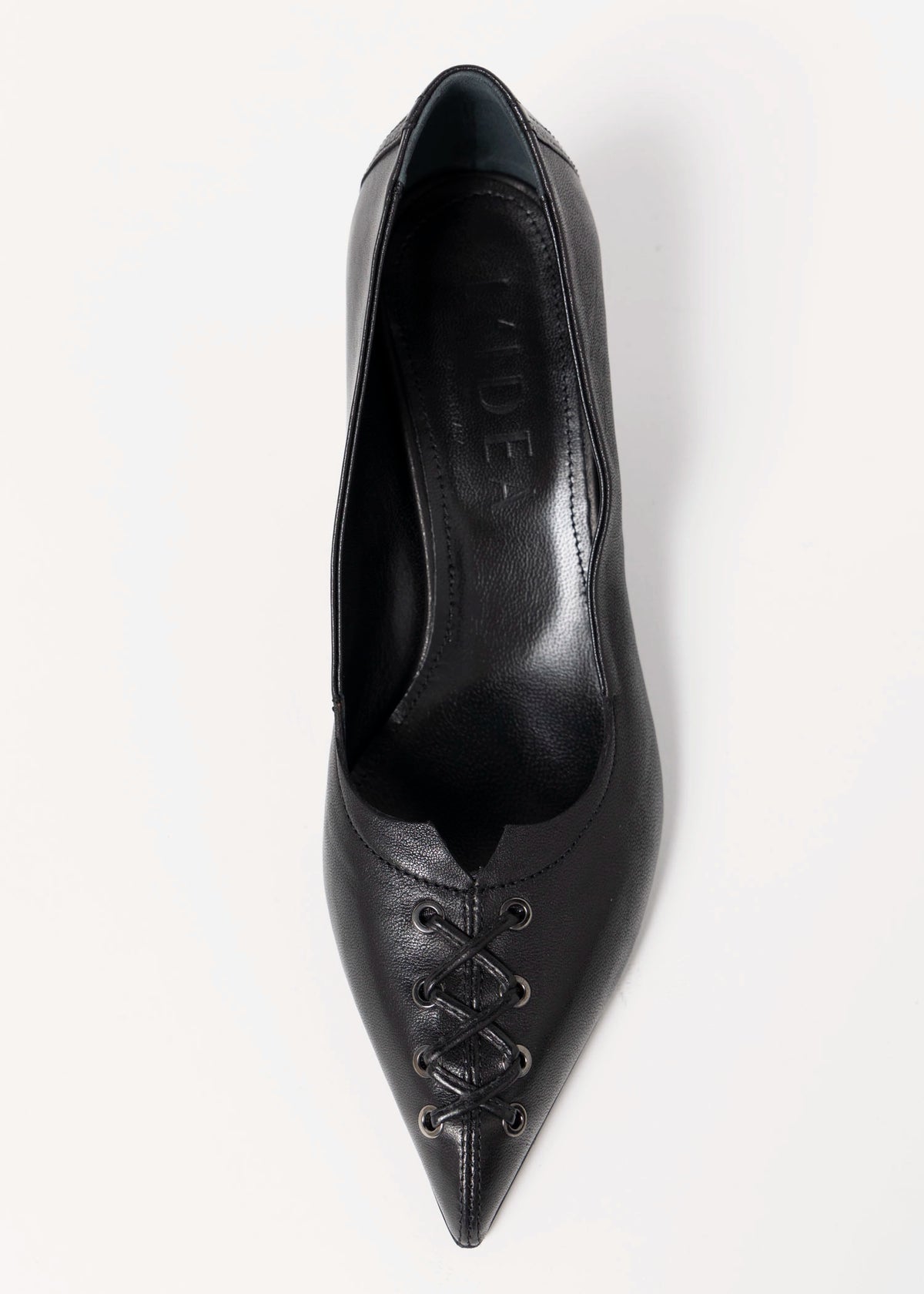 swatch_Black Leather l'idea italian leather corset pump