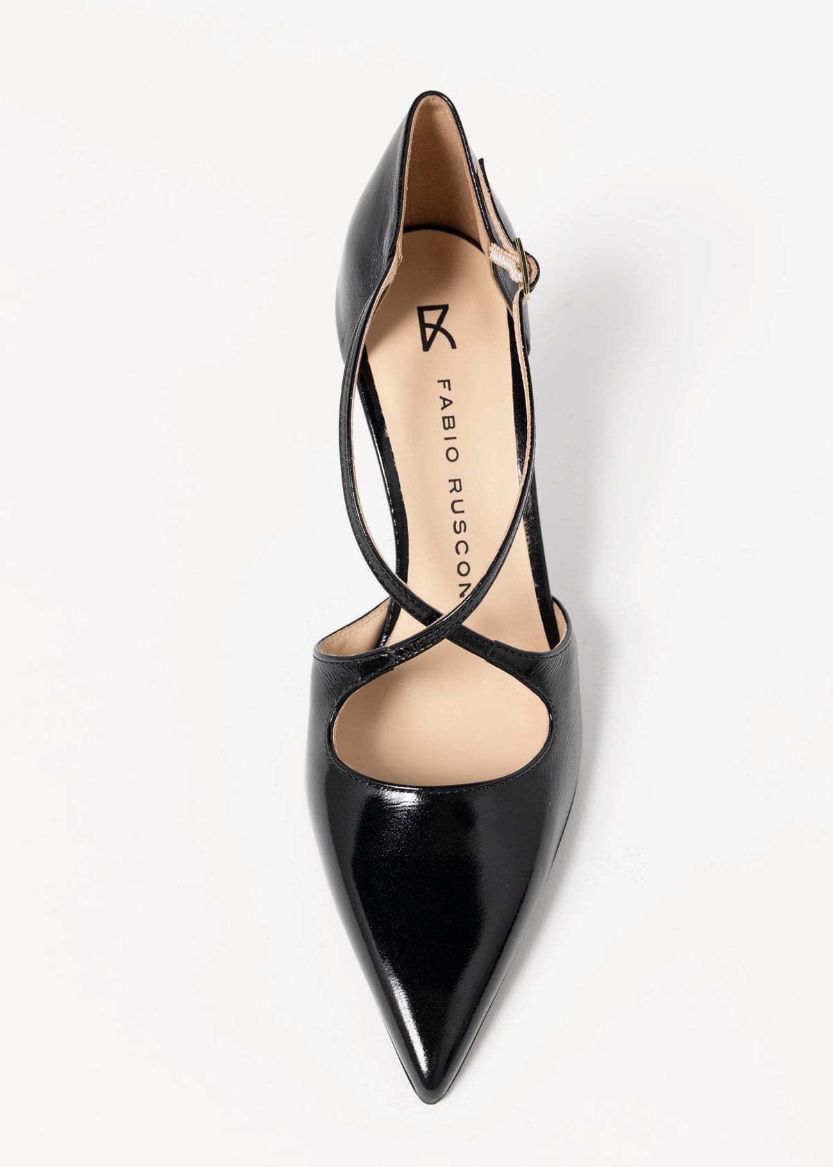 swatch_Black Leather fabio rusconi italian leather criss cross pump