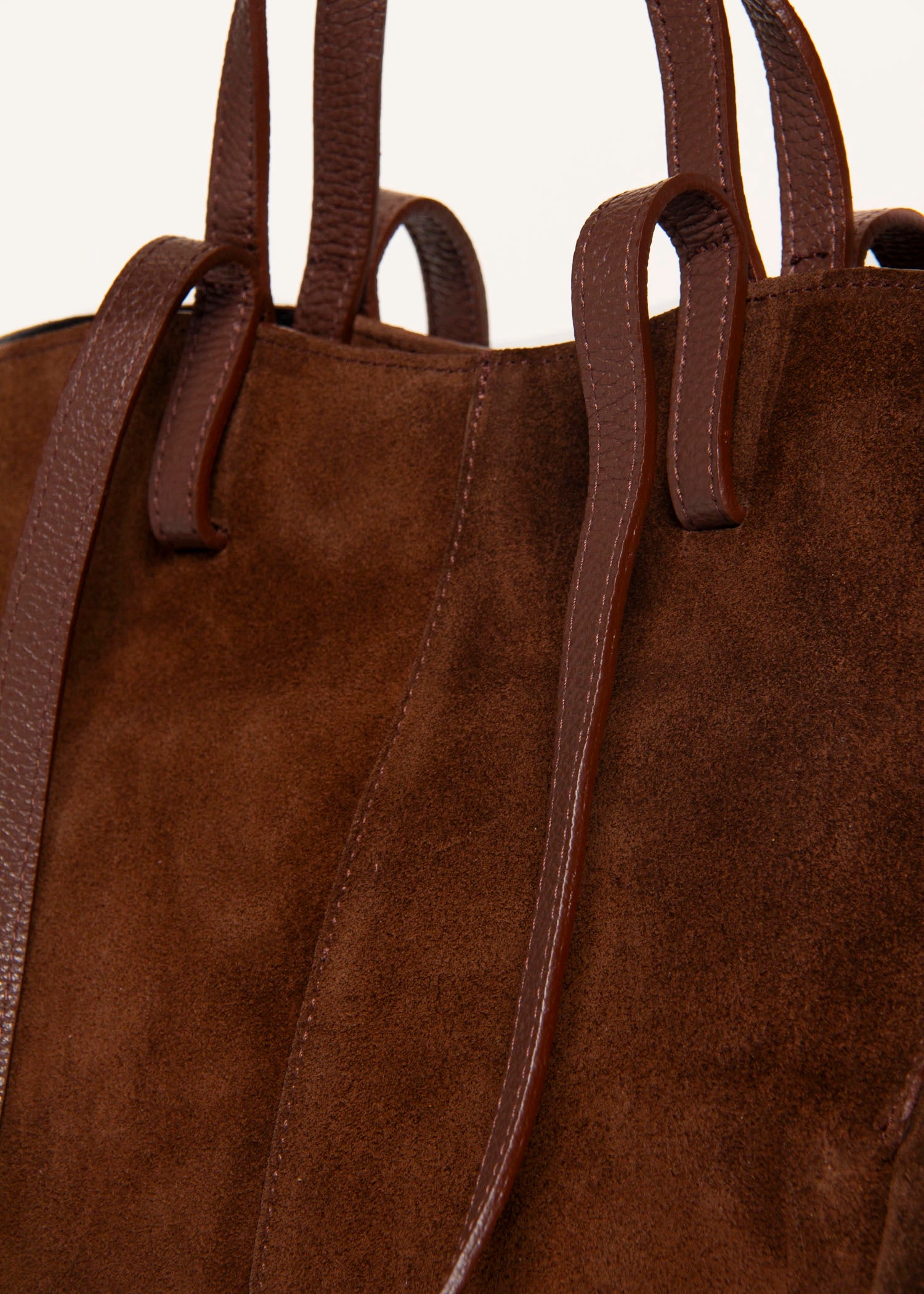 swatch_Dark Brown suede tote bag