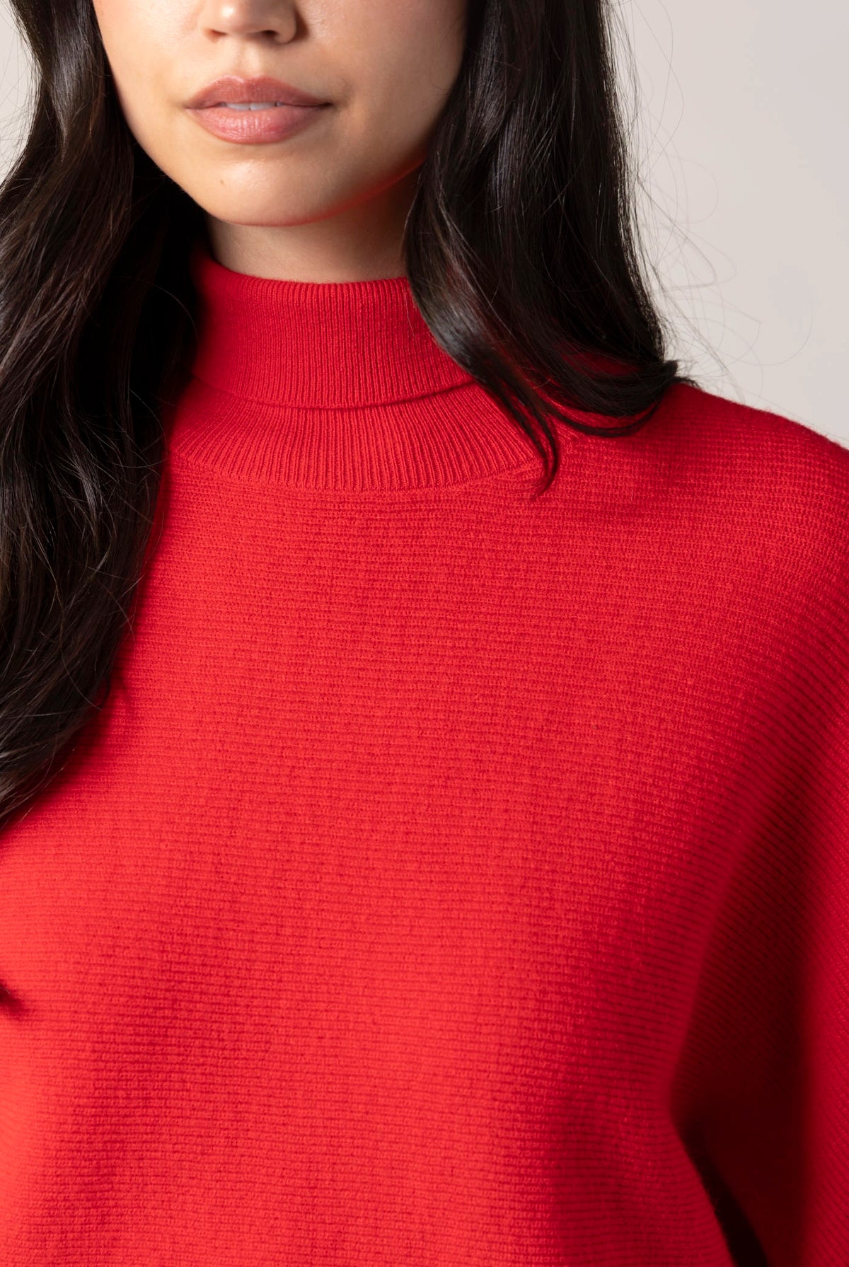 swatch_Red ribbed turtleneck sweater