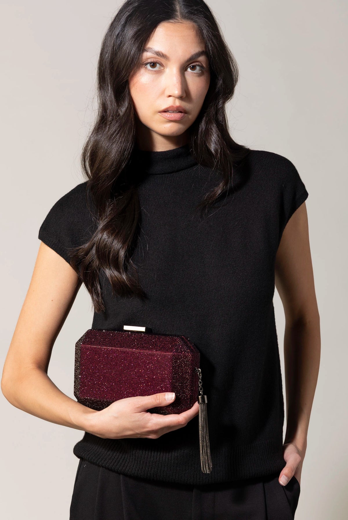 swatch_Burgundy olga berg gia crystal clutch
