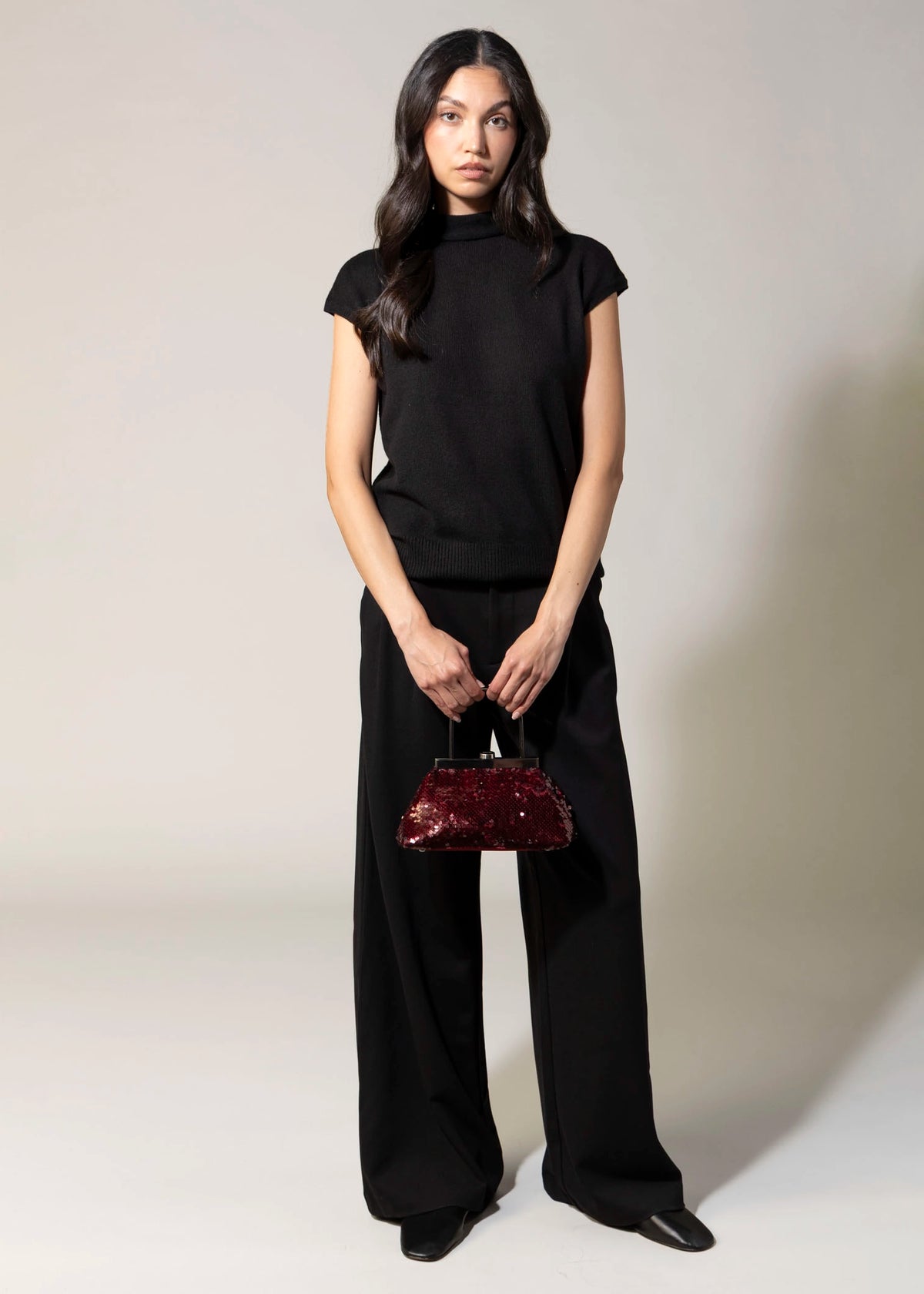 swatch_Burgundy olga berg tori sequin evening bag
