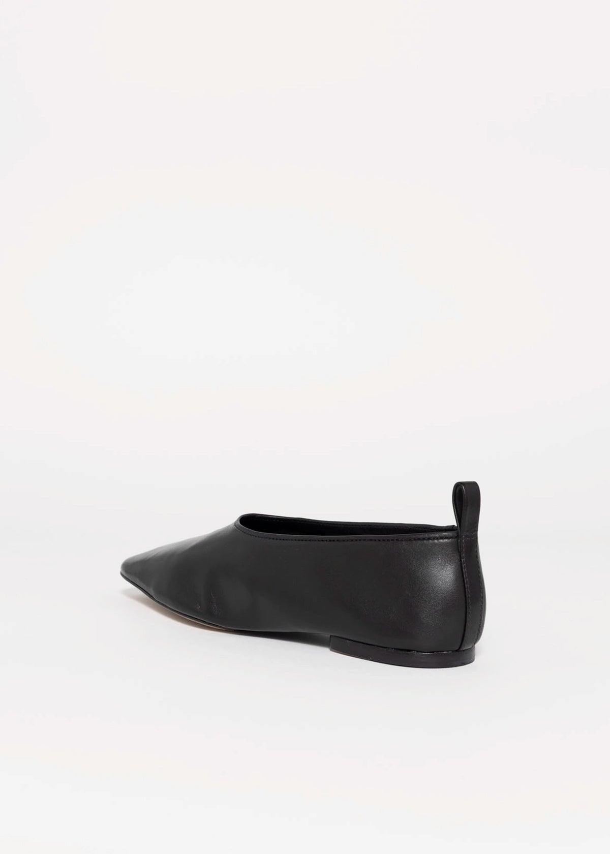 swatch_Black Leather schutz hadley flat shoe