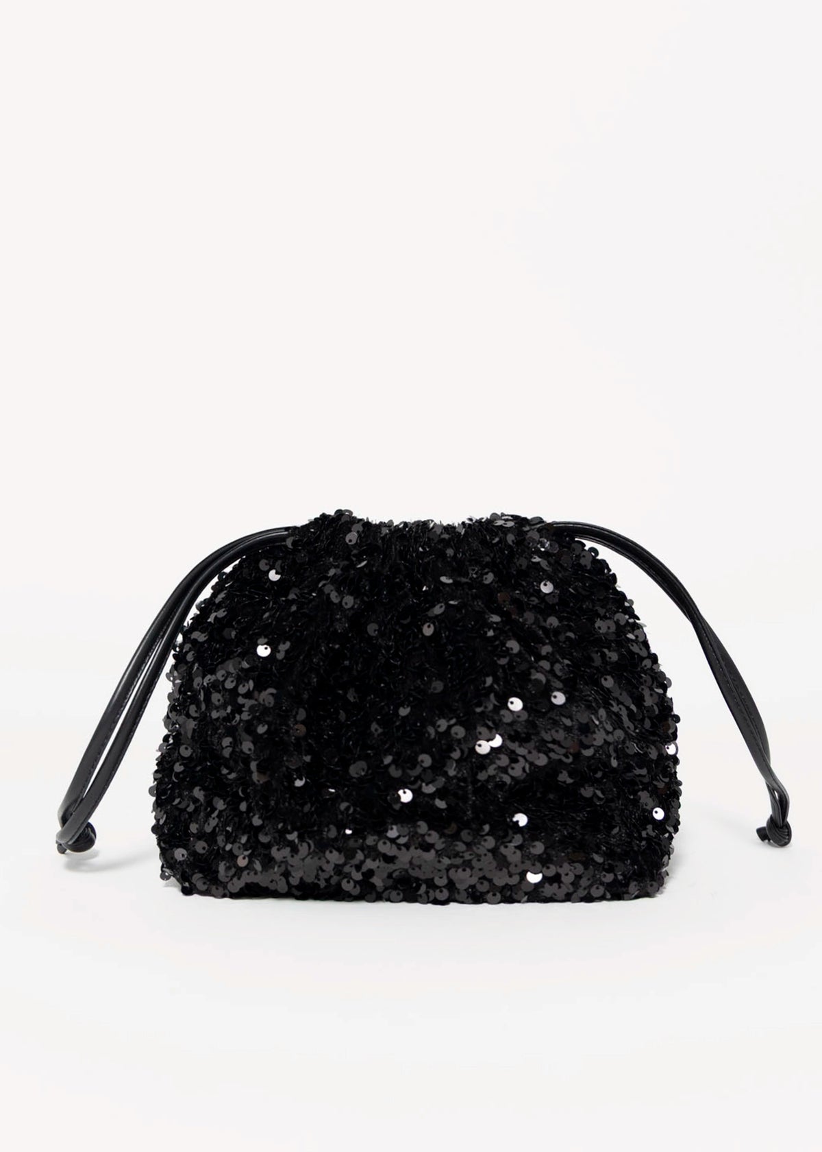 swatch_Black robby sequin drawstring bag