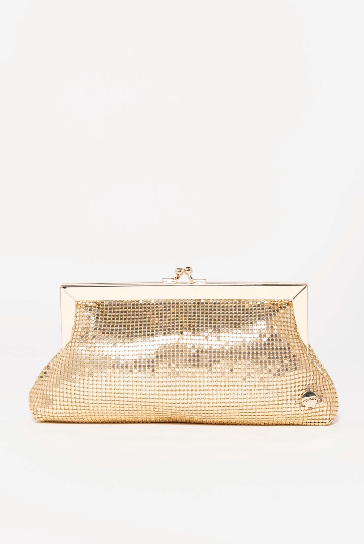 swatch_Gold olga berg zara mesh frame clutch