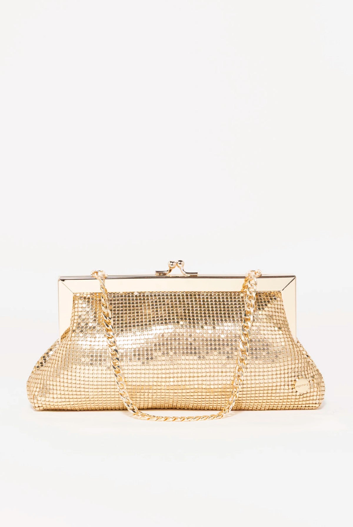 swatch_Gold olga berg zara mesh frame clutch