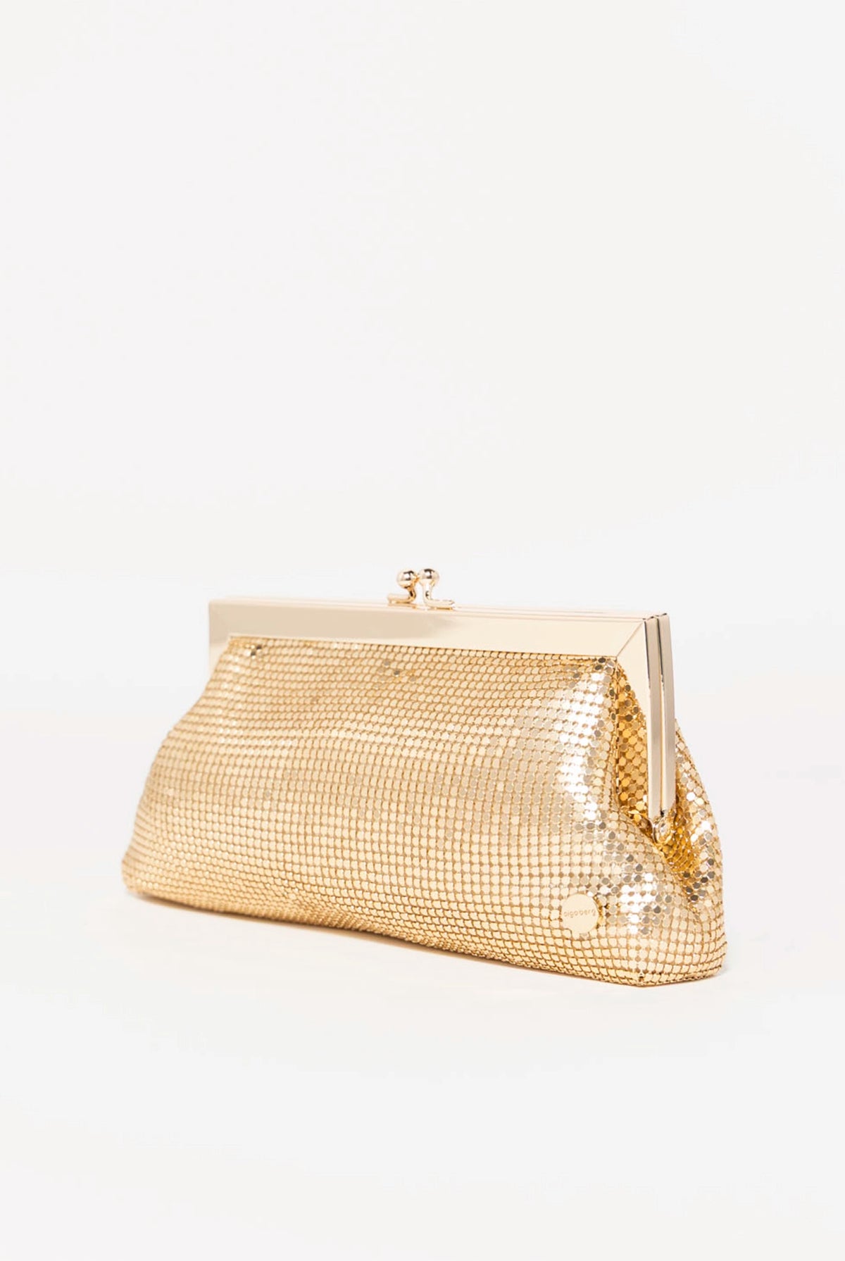 swatch_Gold olga berg zara mesh frame clutch