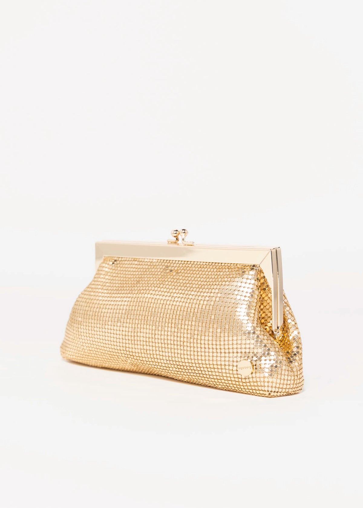 swatch_Gold olga berg zara mesh frame clutch