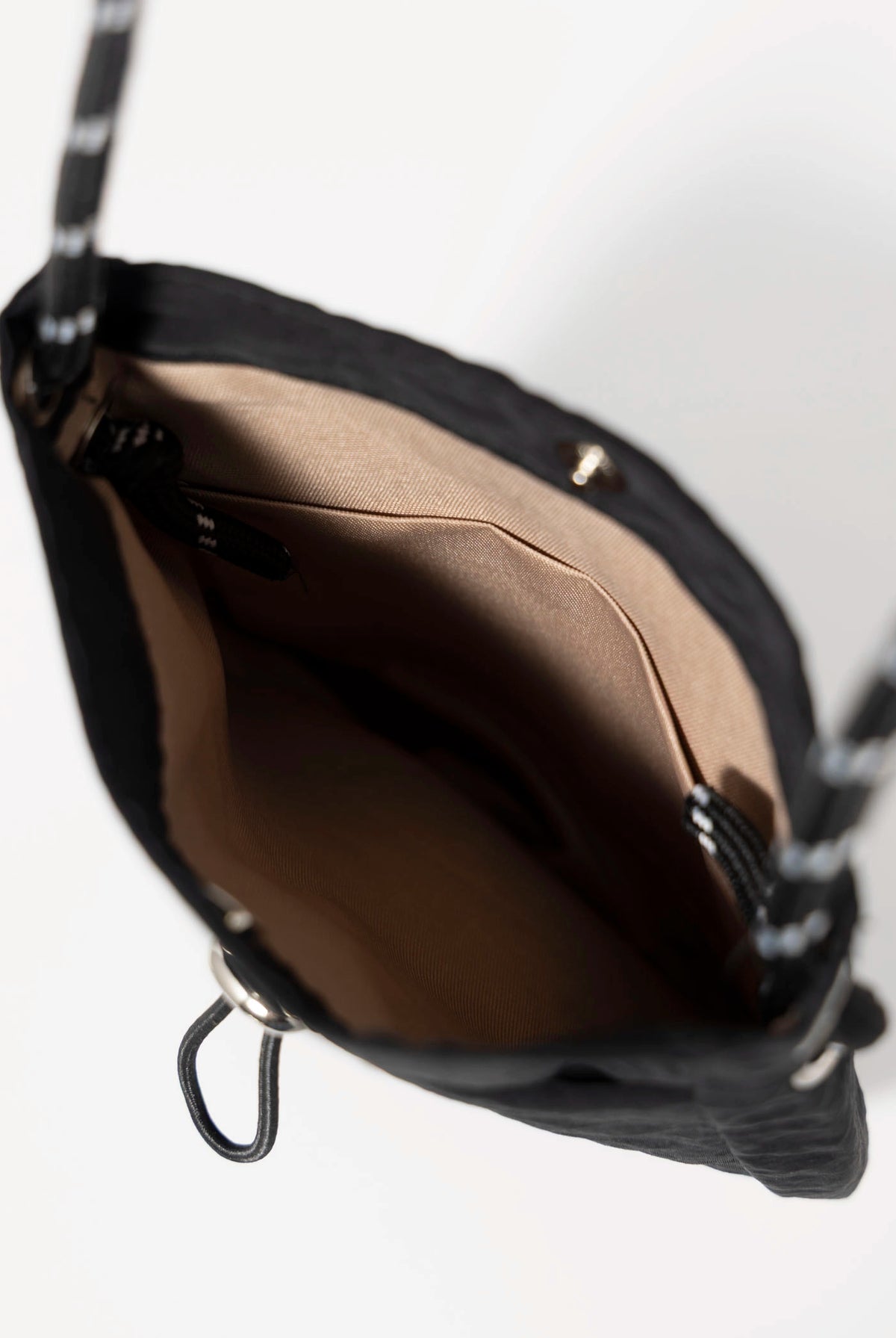 swatch_Black nylon mini crossybody bag