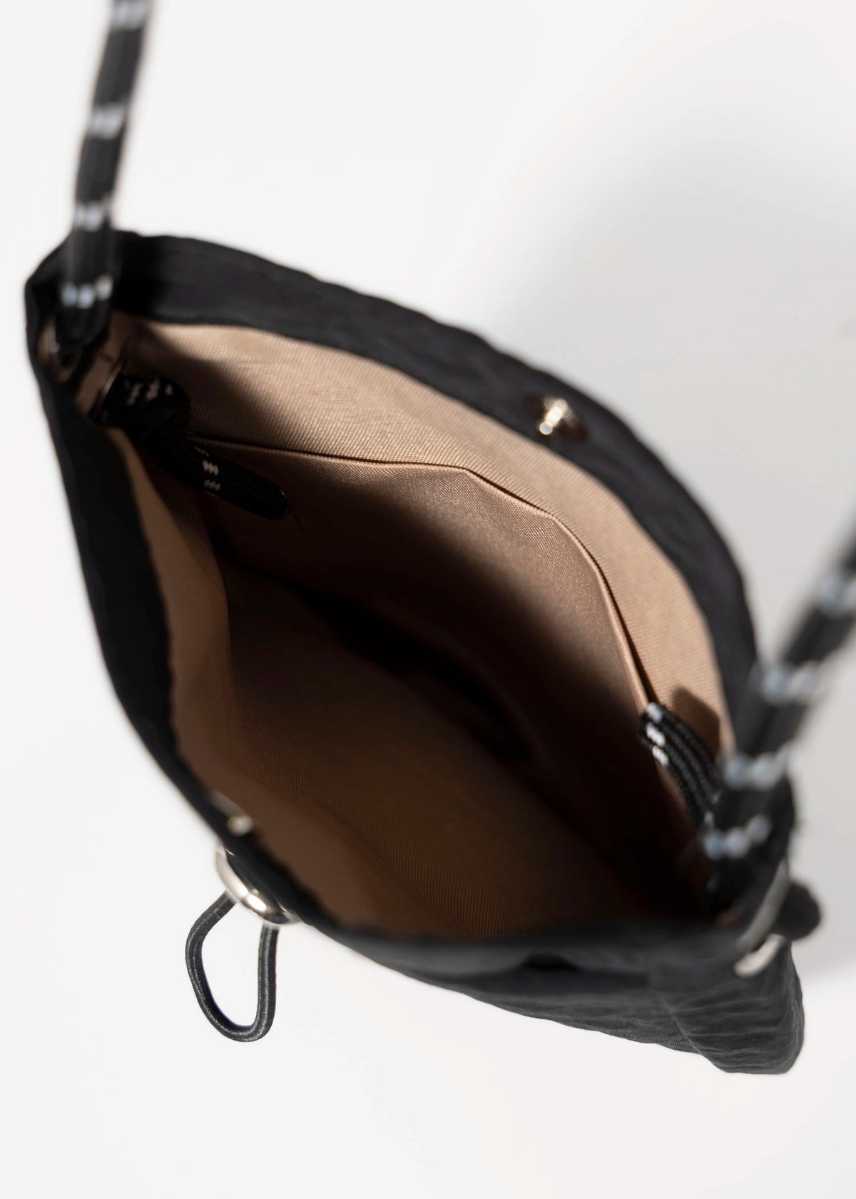 swatch_Black nylon mini crossybody bag