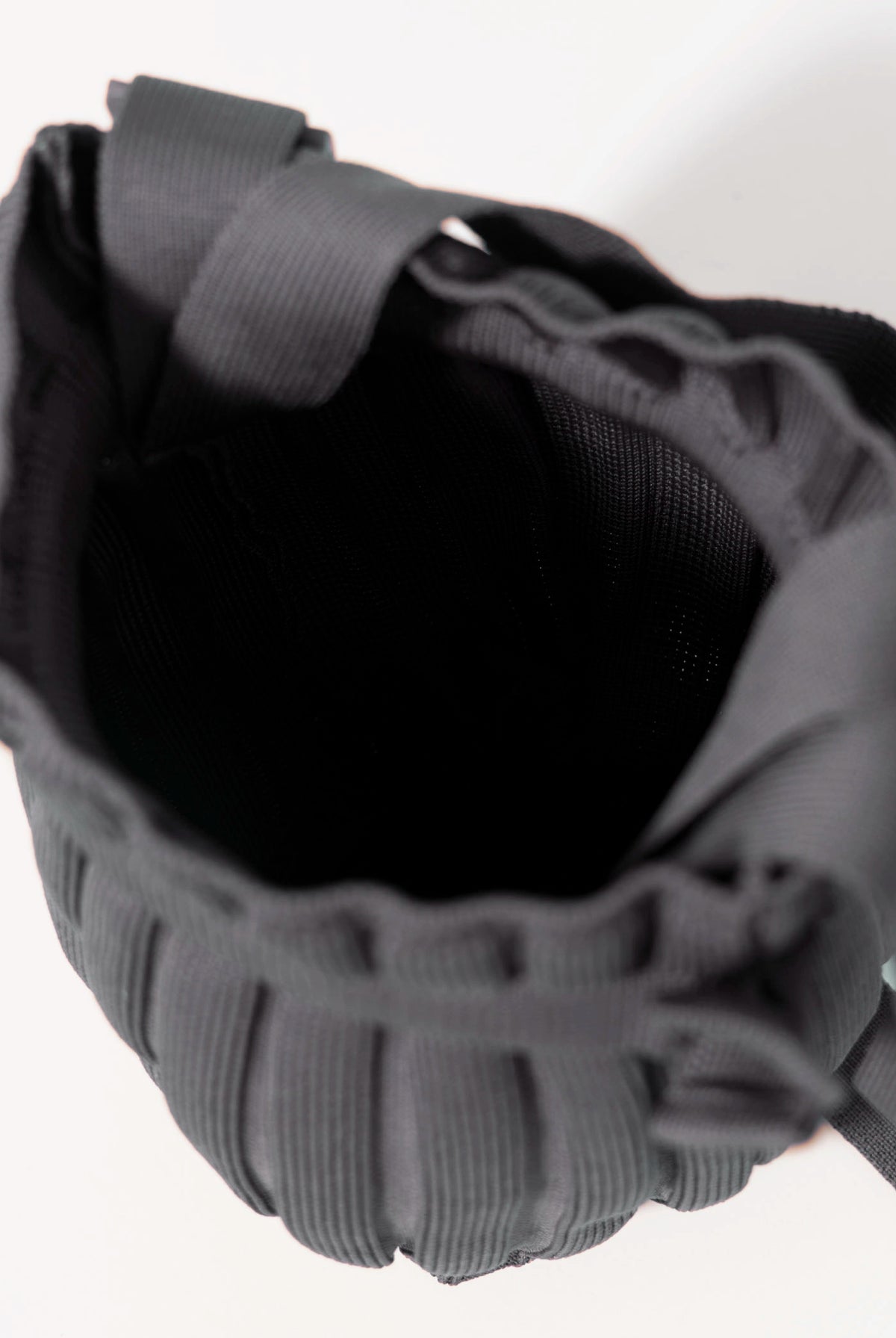 swatch_Grey pleated fabric bucket bag
