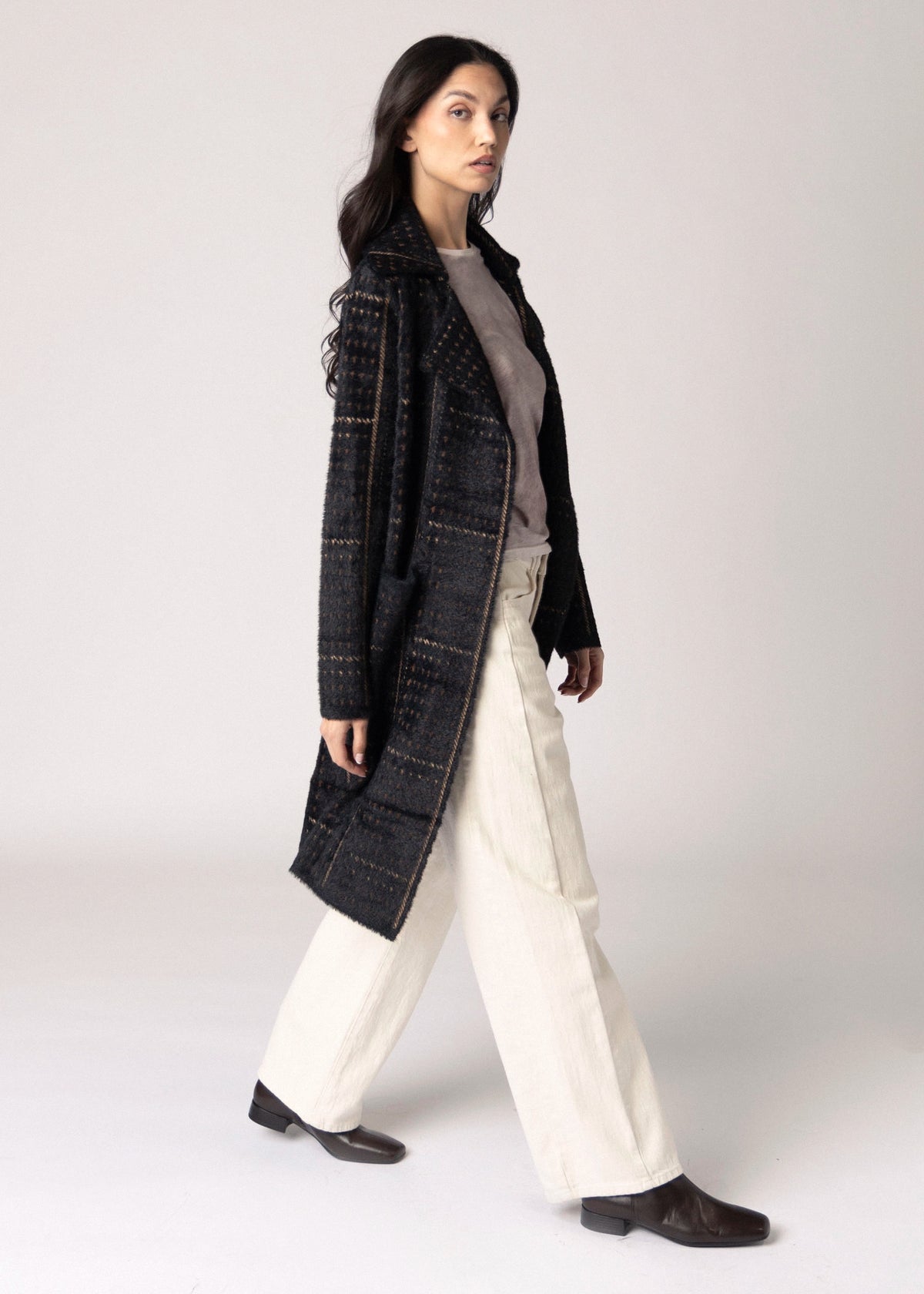 swatch_Black Multi sage the label marceau houndstooth coat