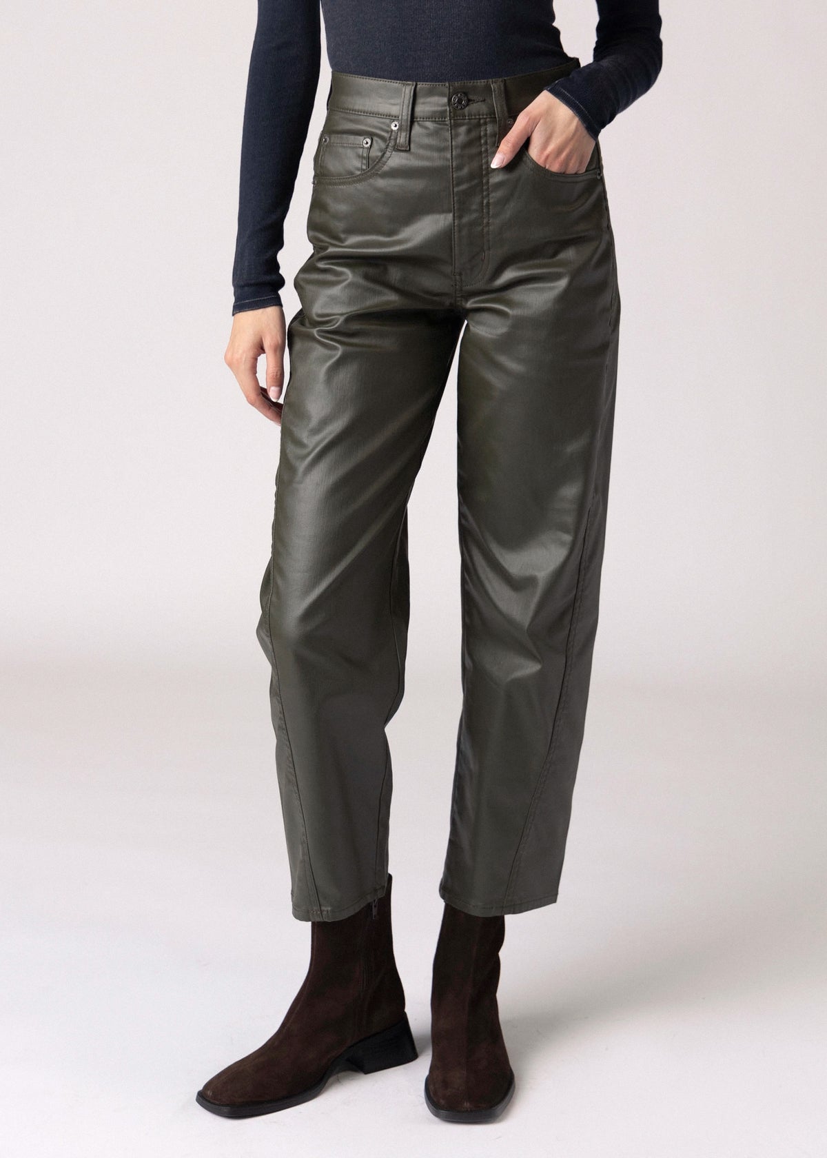 swatch_Fern daze denim westward coated barrel jean