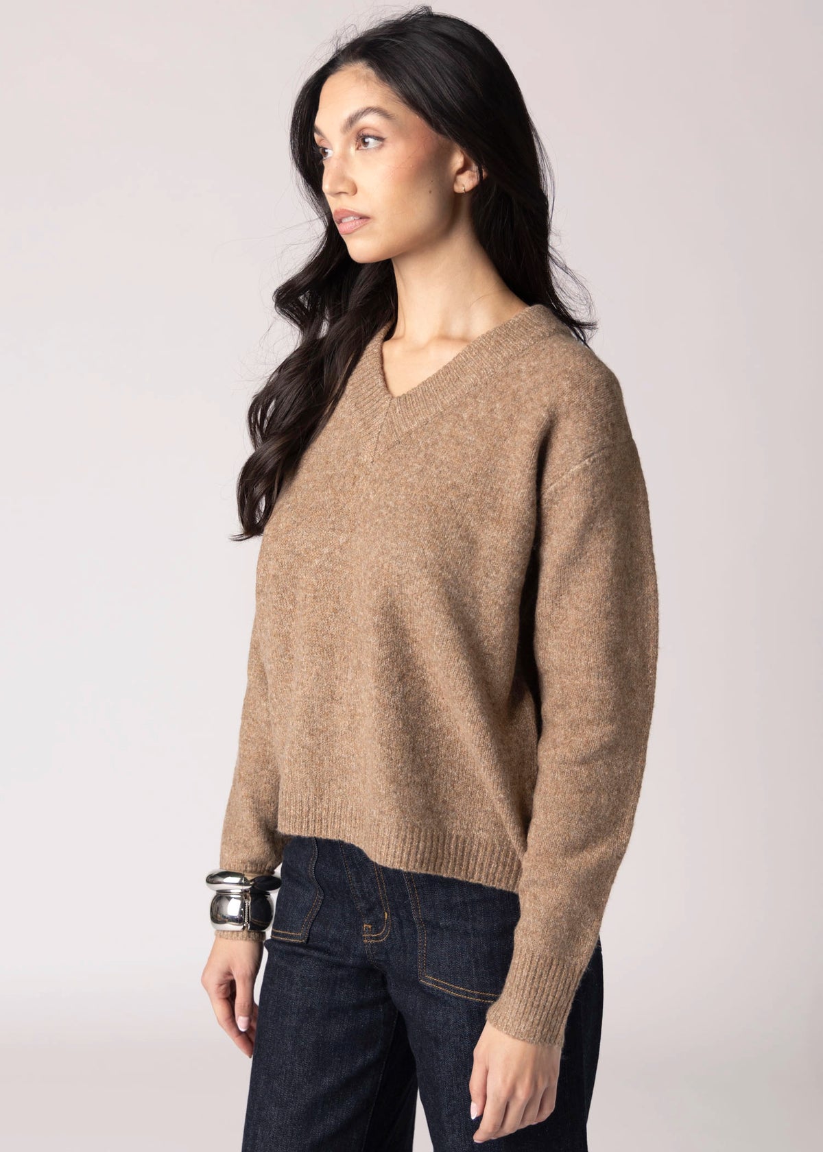 swatch_Camel john and jenn charlie v-neck sweater