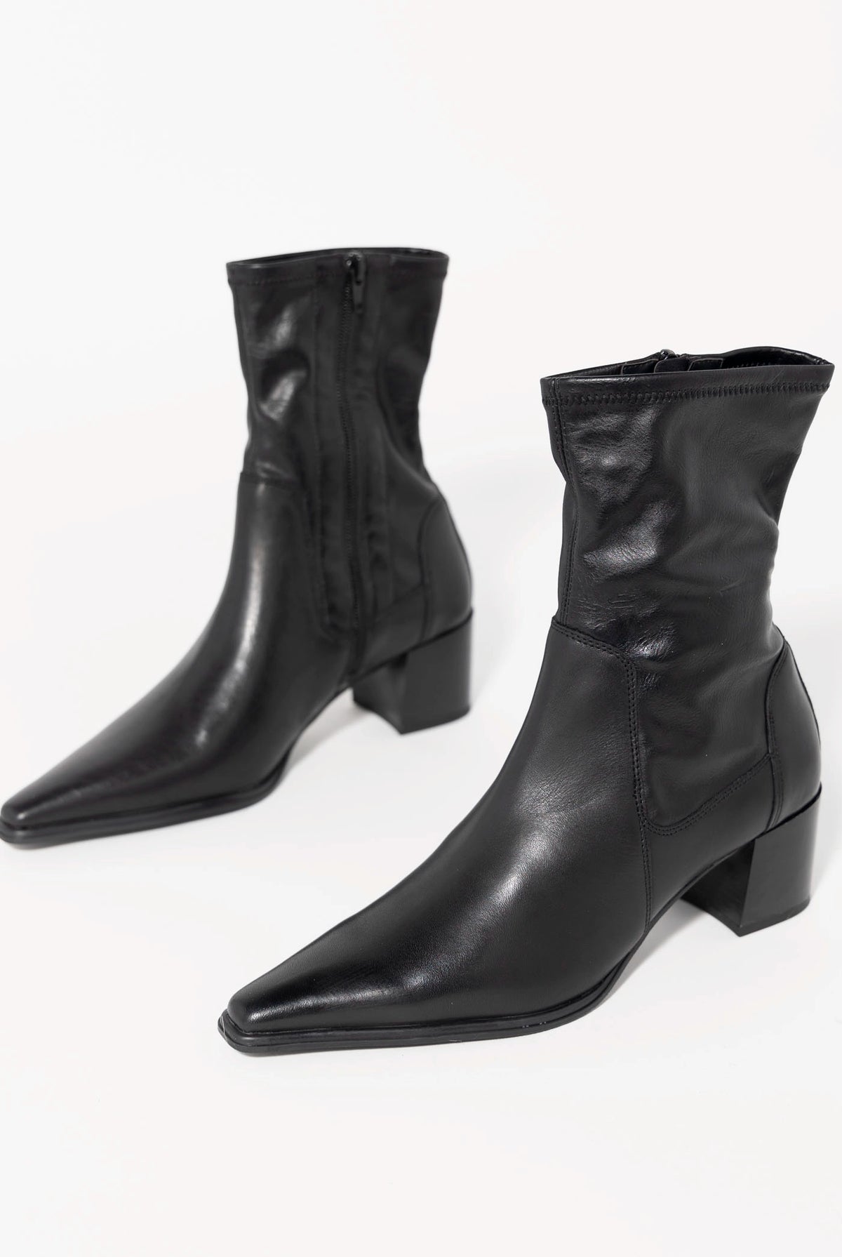 swatch_Black Leather vagabond giselle pointed toe ankle boot