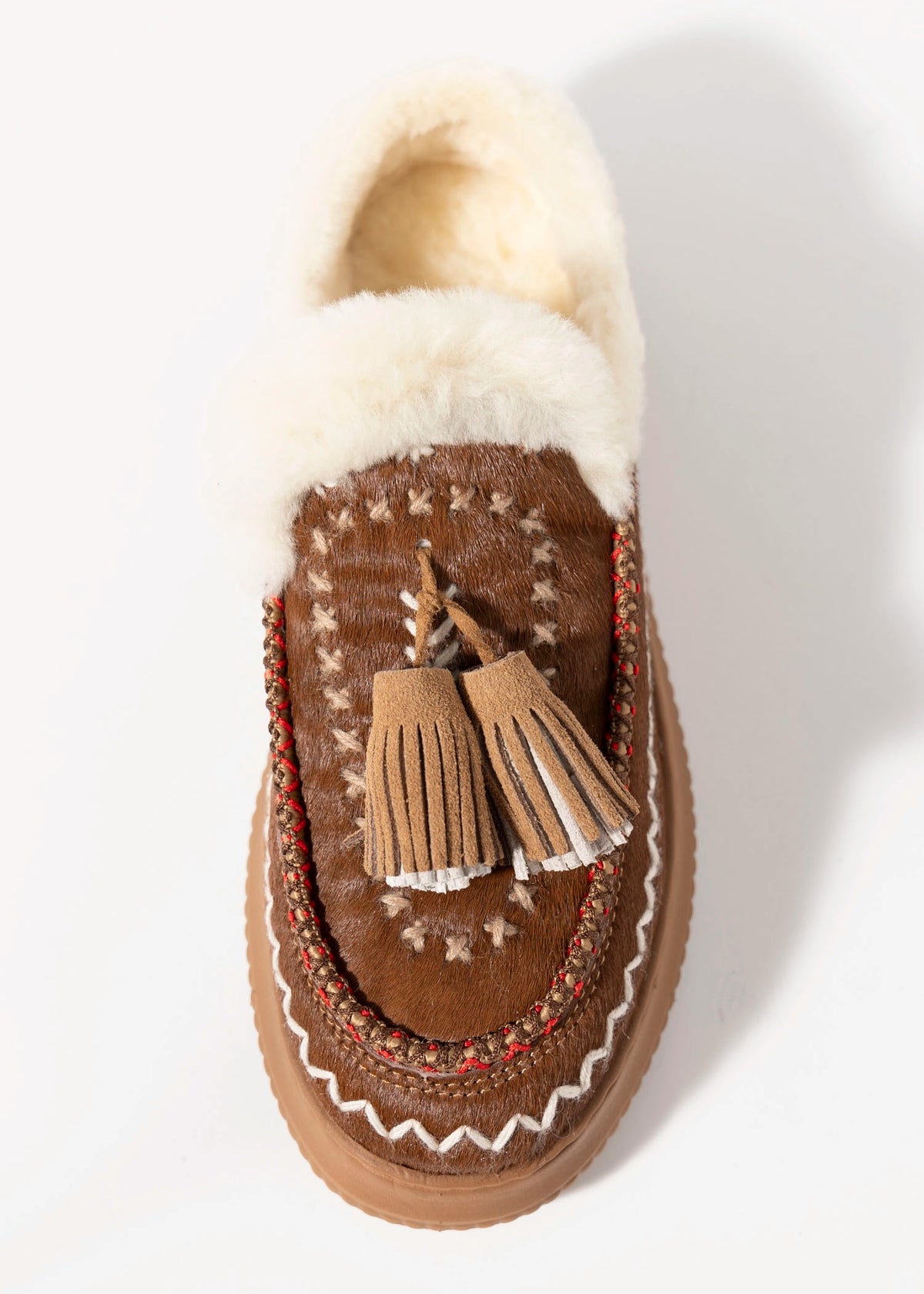 swatch_Camel Haircalf nanku l'idea shearling lined mule