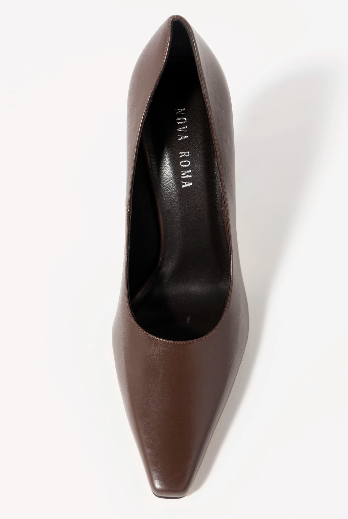 swatch_Brown Leather nova roma high heel pump