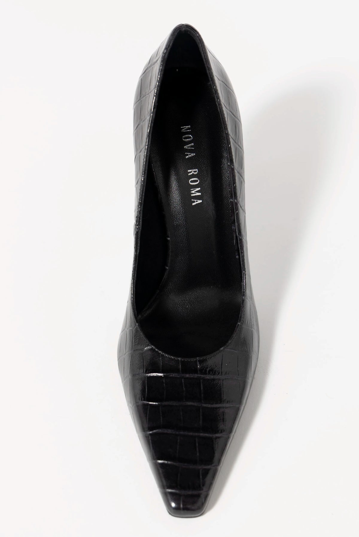 swatch_Black Croco nova roma high heel pump