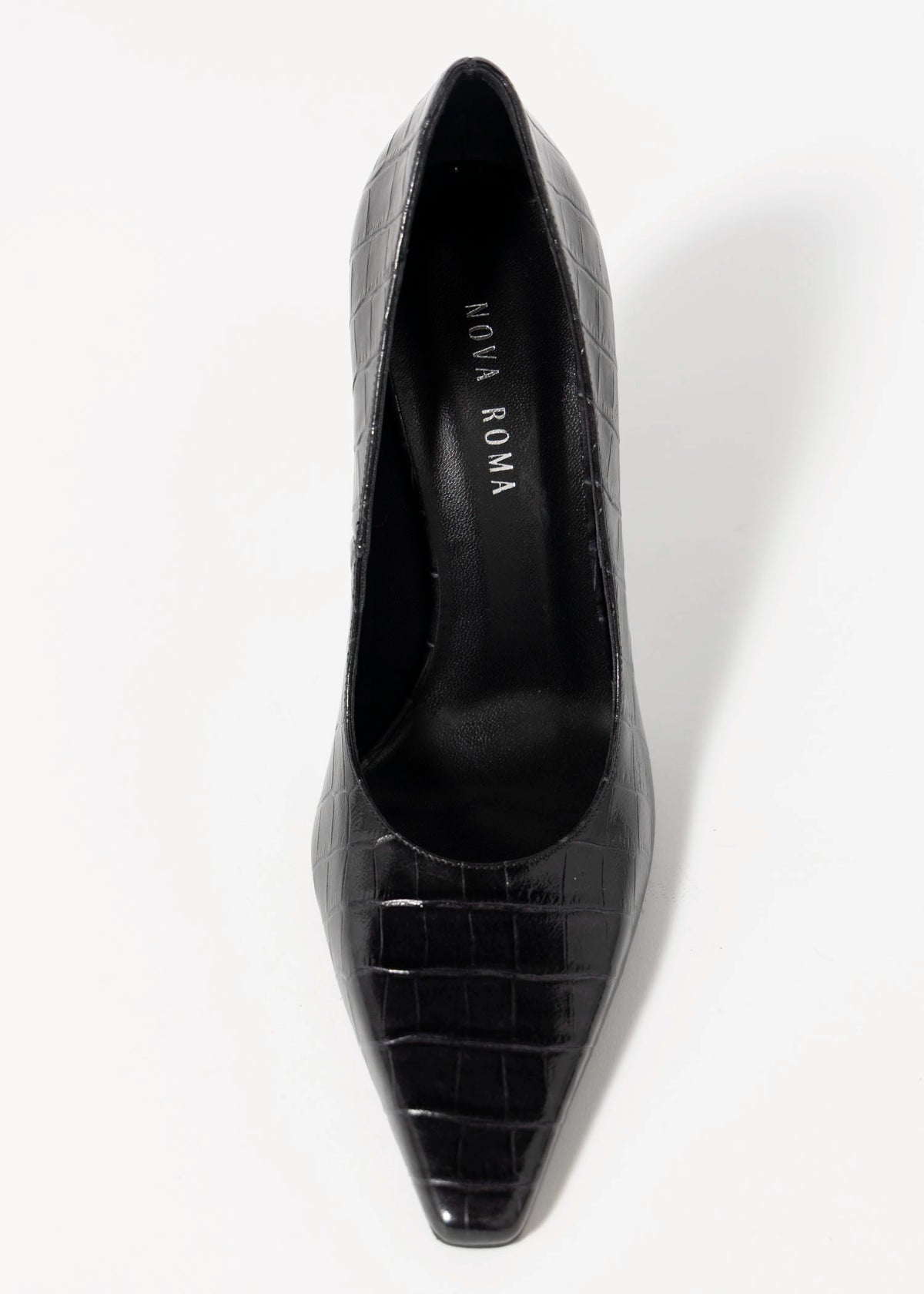 swatch_Black Croco nova roma high heel pump