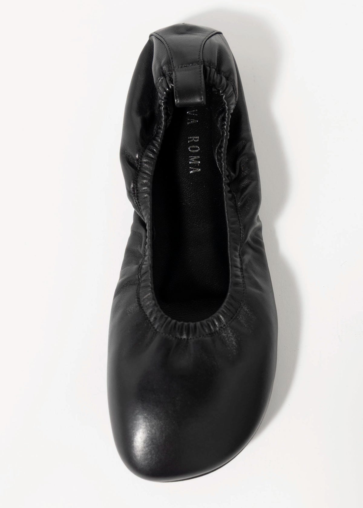 swatch_Black Leather ruched flat