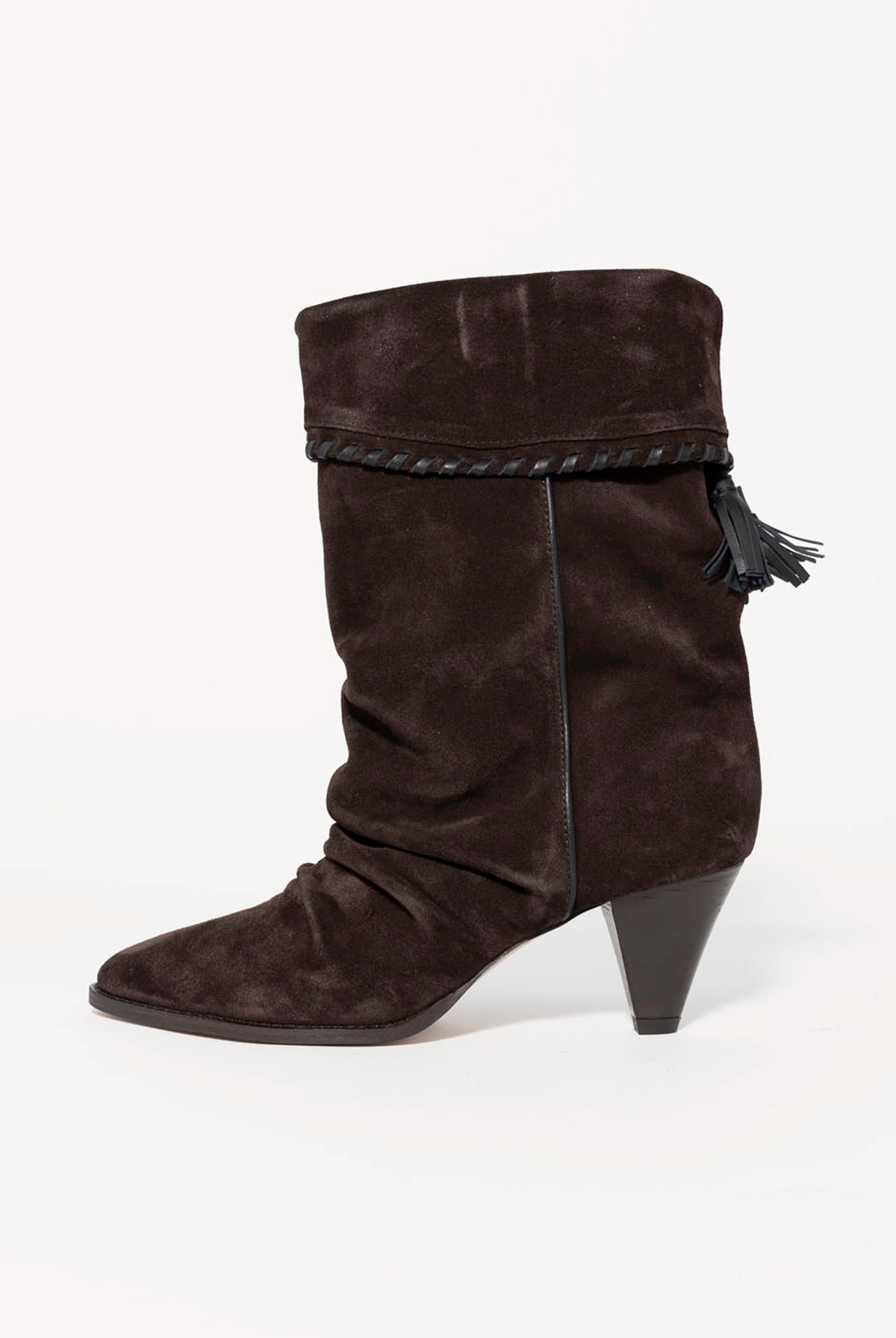 swatch_Brown Suede nova roma foldover boot with tassel