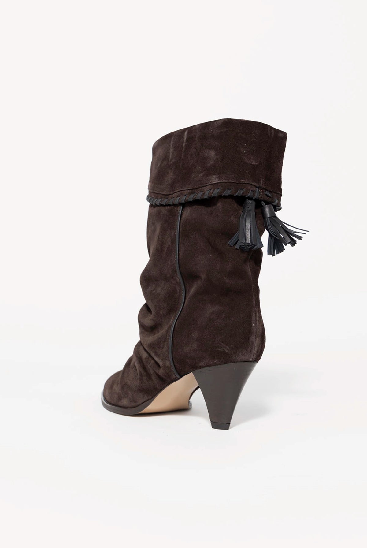 swatch_Brown Suede nova roma foldover boot with tassel