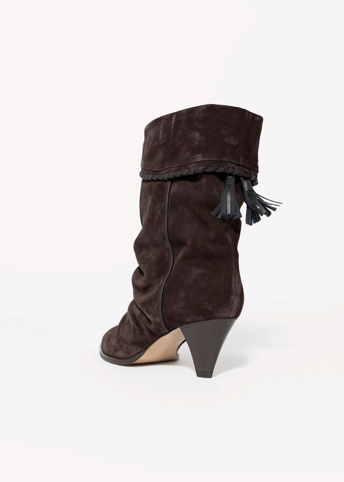 swatch_Brown Suede nova roma foldover boot with tassel