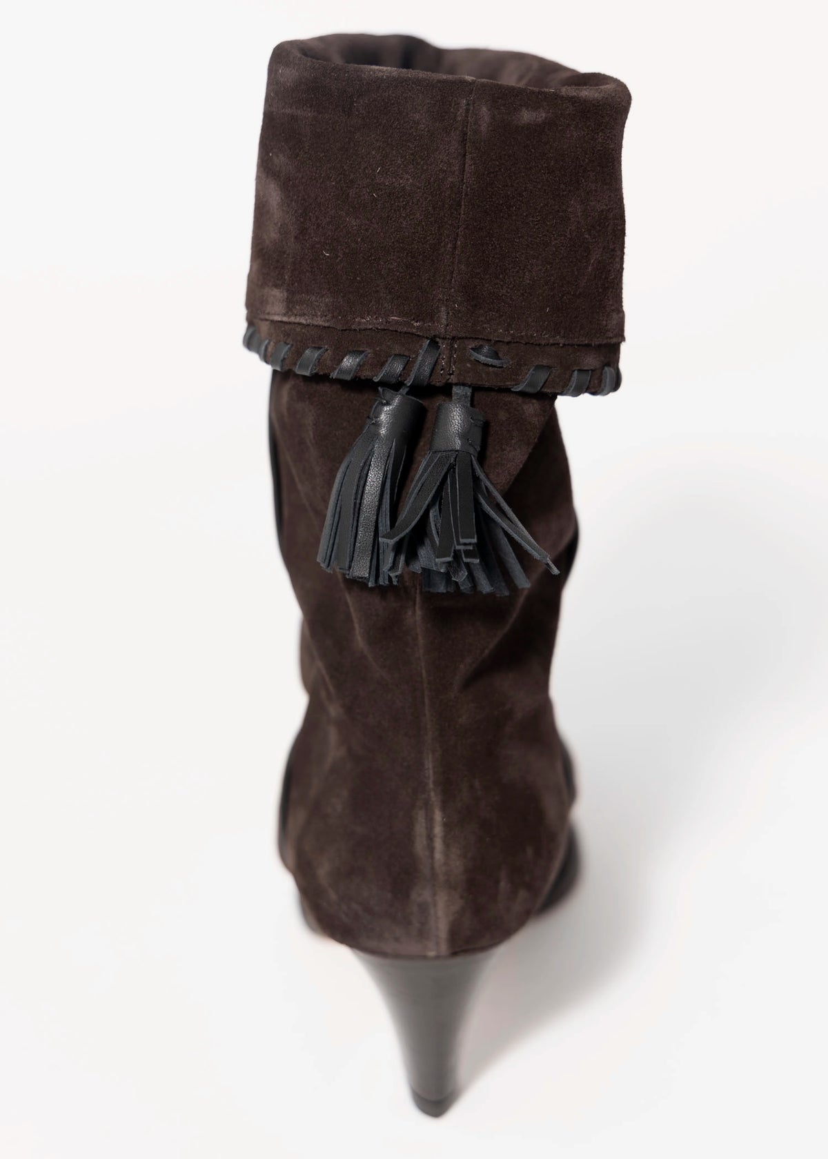 swatch_Brown Suede nova roma foldover boot with tassel