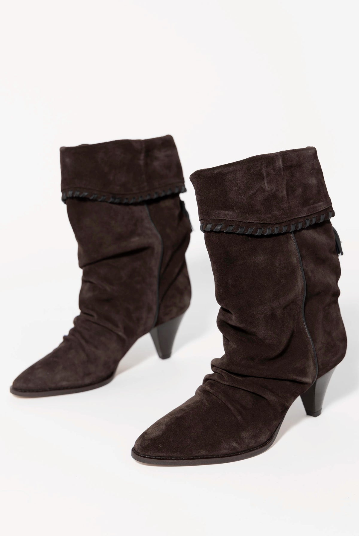 swatch_Brown Suede nova roma foldover boot with tassel