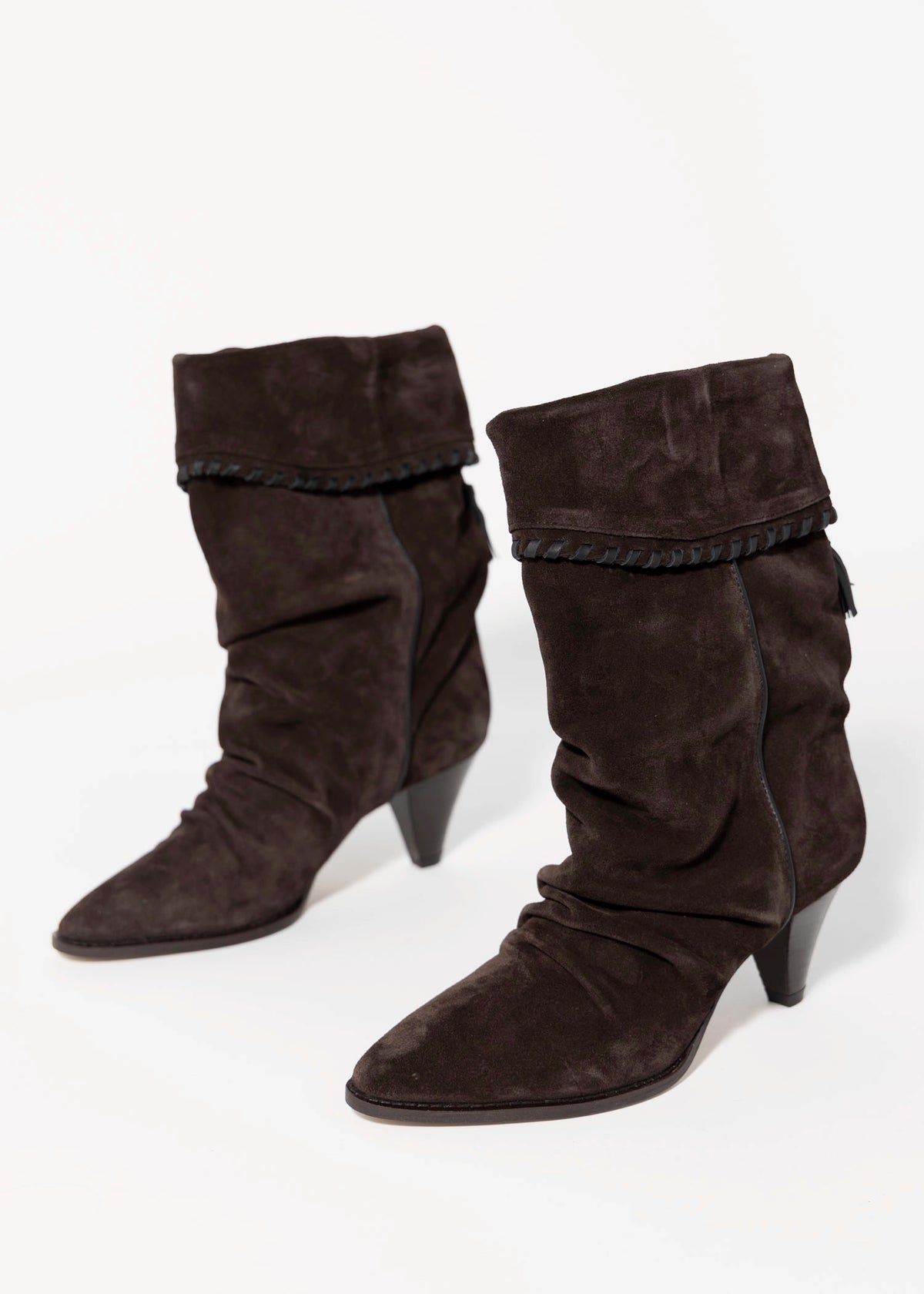 swatch_Brown Suede nova roma foldover boot with tassel
