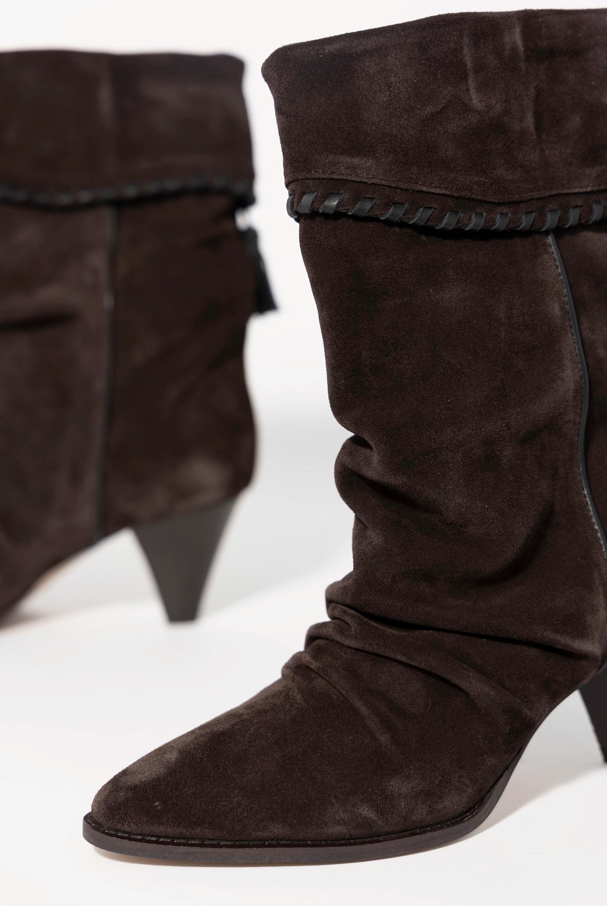 swatch_Brown Suede nova roma foldover boot with tassel