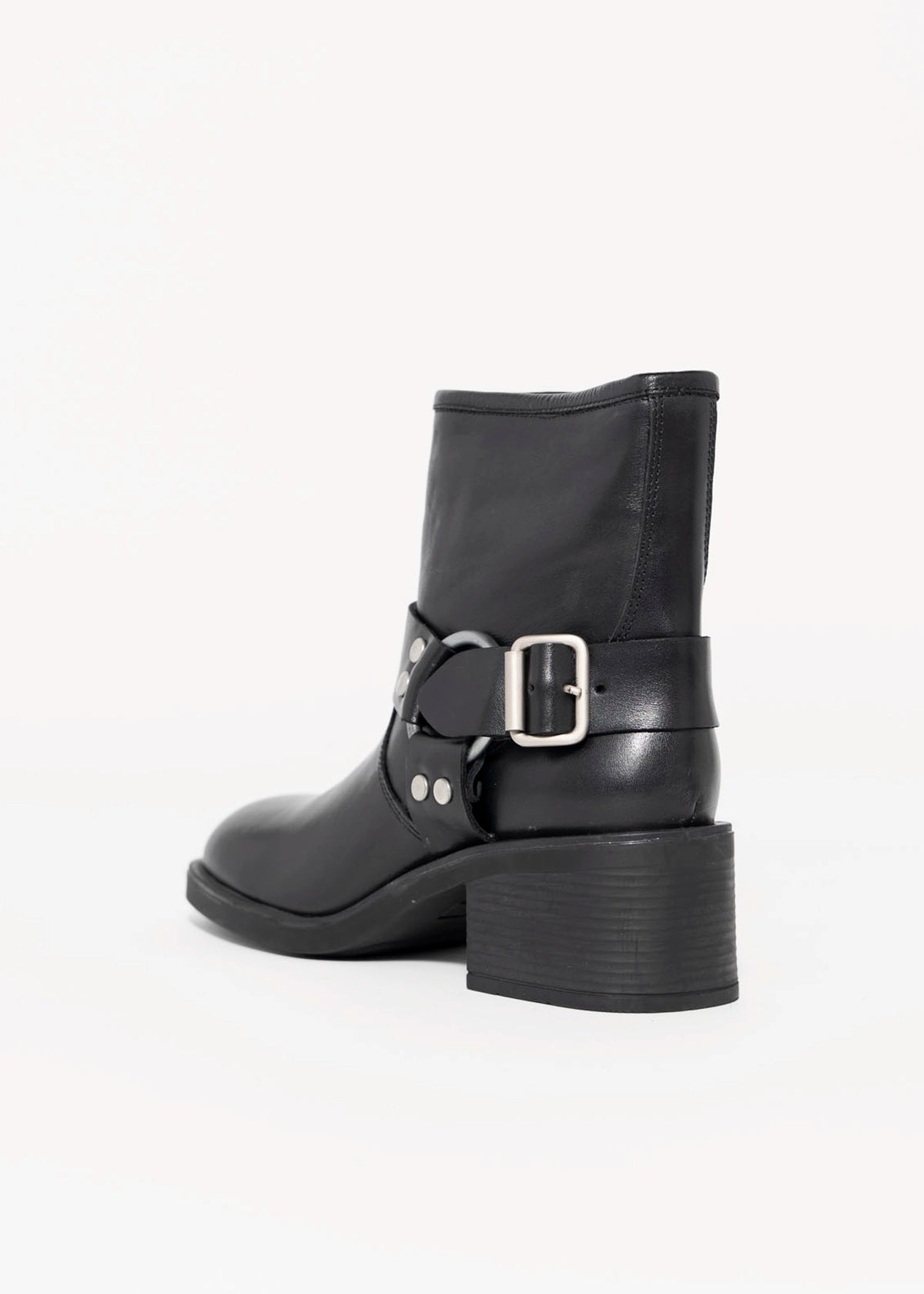swatch_Black Leather nova roma leather harness biker boot