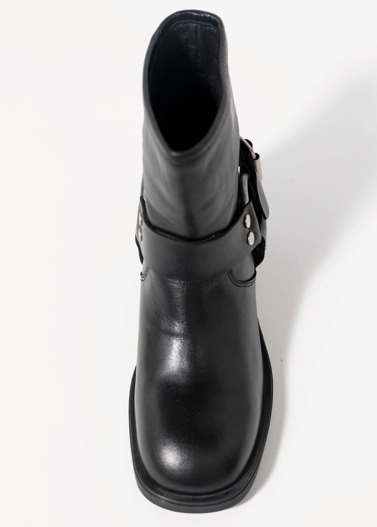 swatch_Black Leather nova roma leather harness biker boot