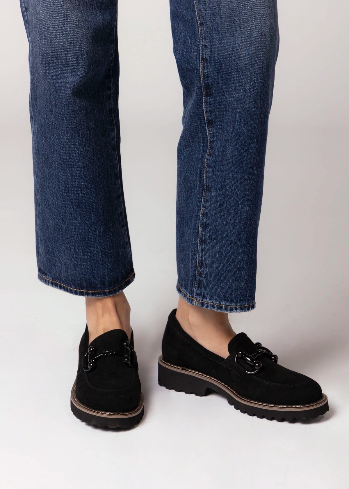 swatch_Black Suede vaneli zimmy lug sole loafer