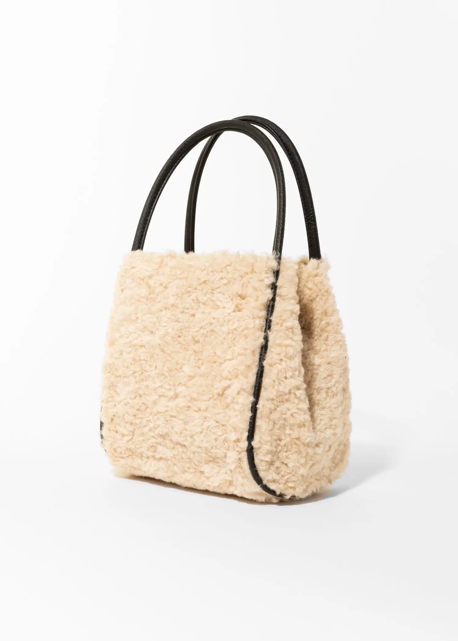 swatch_Cream hollace shearling mini tote handbags