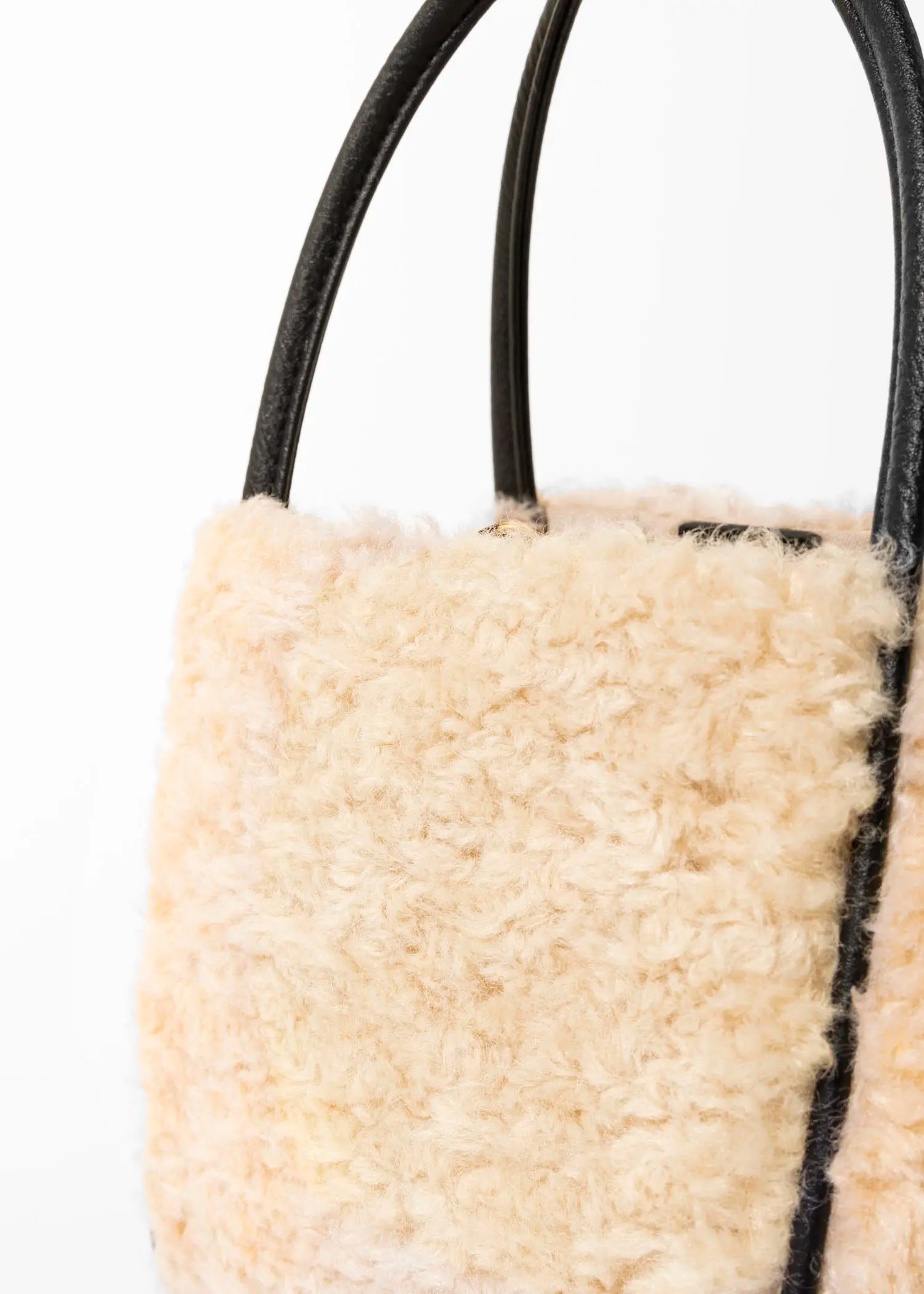 swatch_Cream hollace shearling mini tote handbags