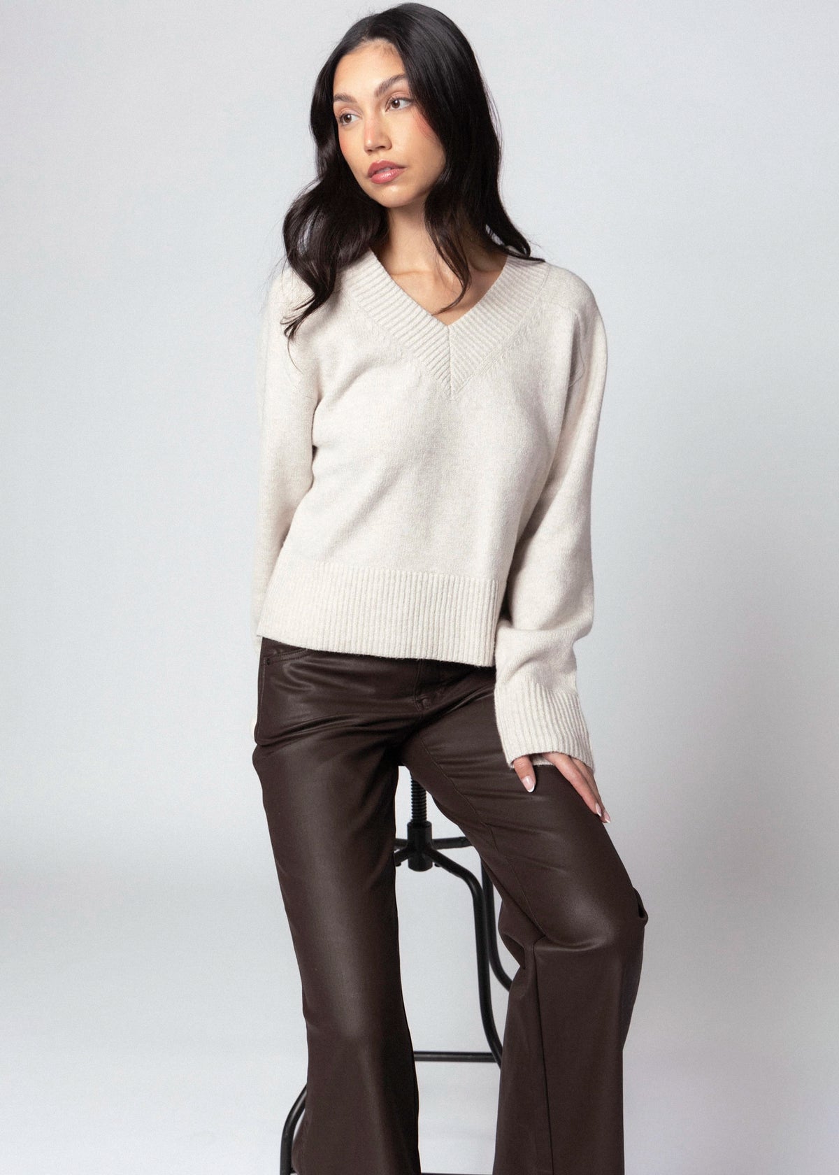 swatch_Hazelnut sanctuary vanna v-neck sweater