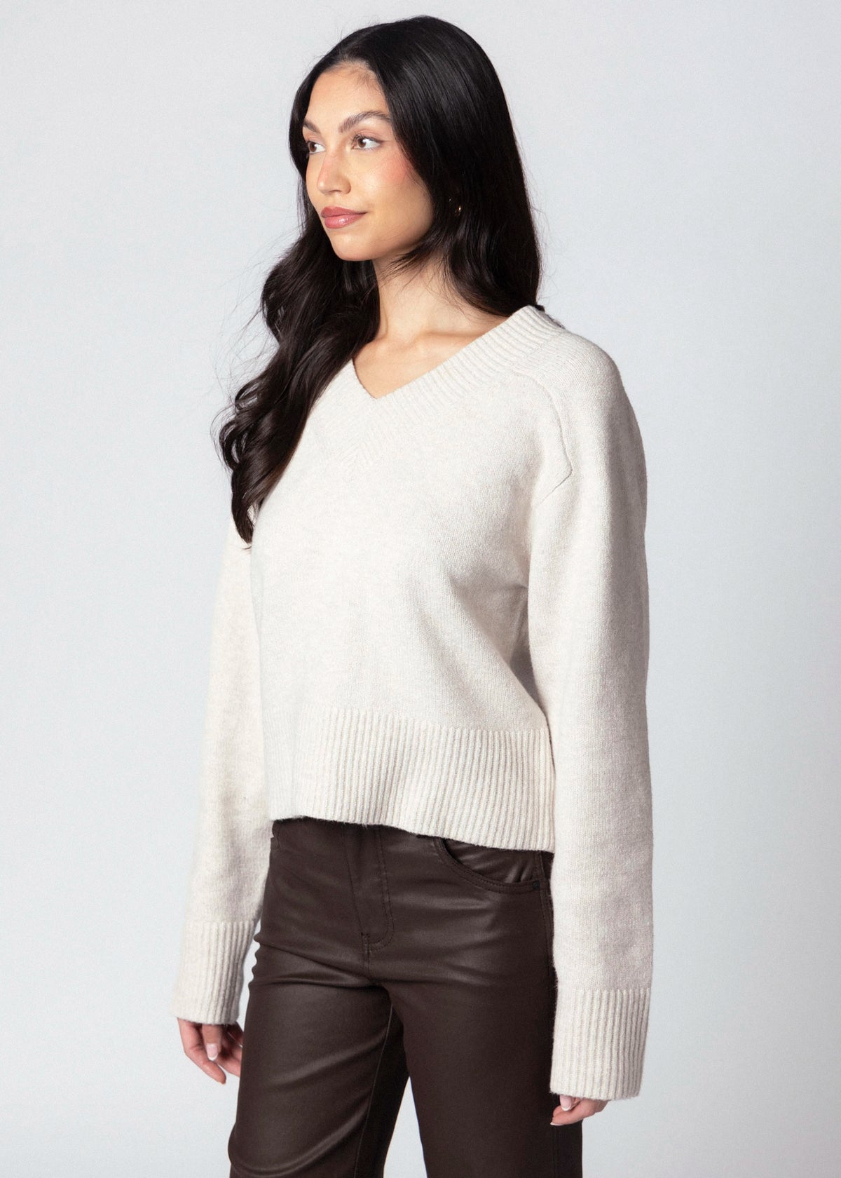 swatch_Hazelnut sanctuary vanna v-neck sweater