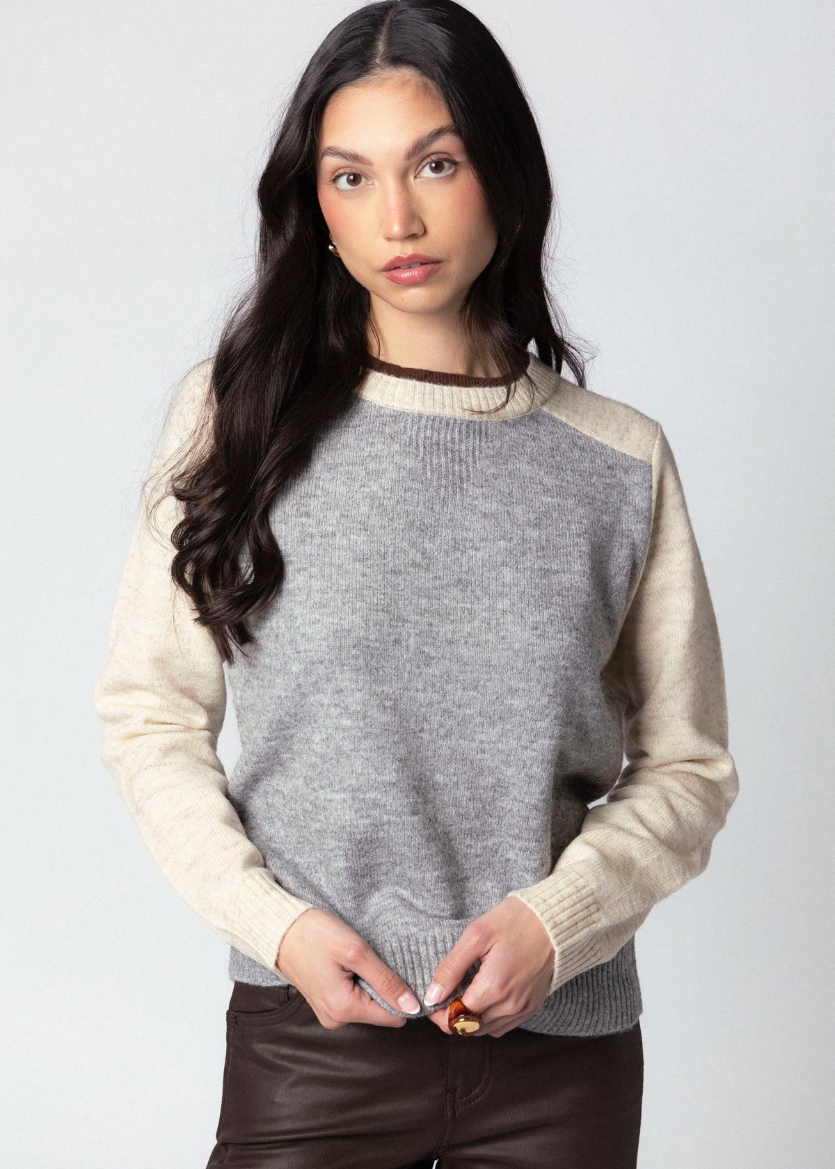 swatch_Oat Combo central park west isla colorblock sweater