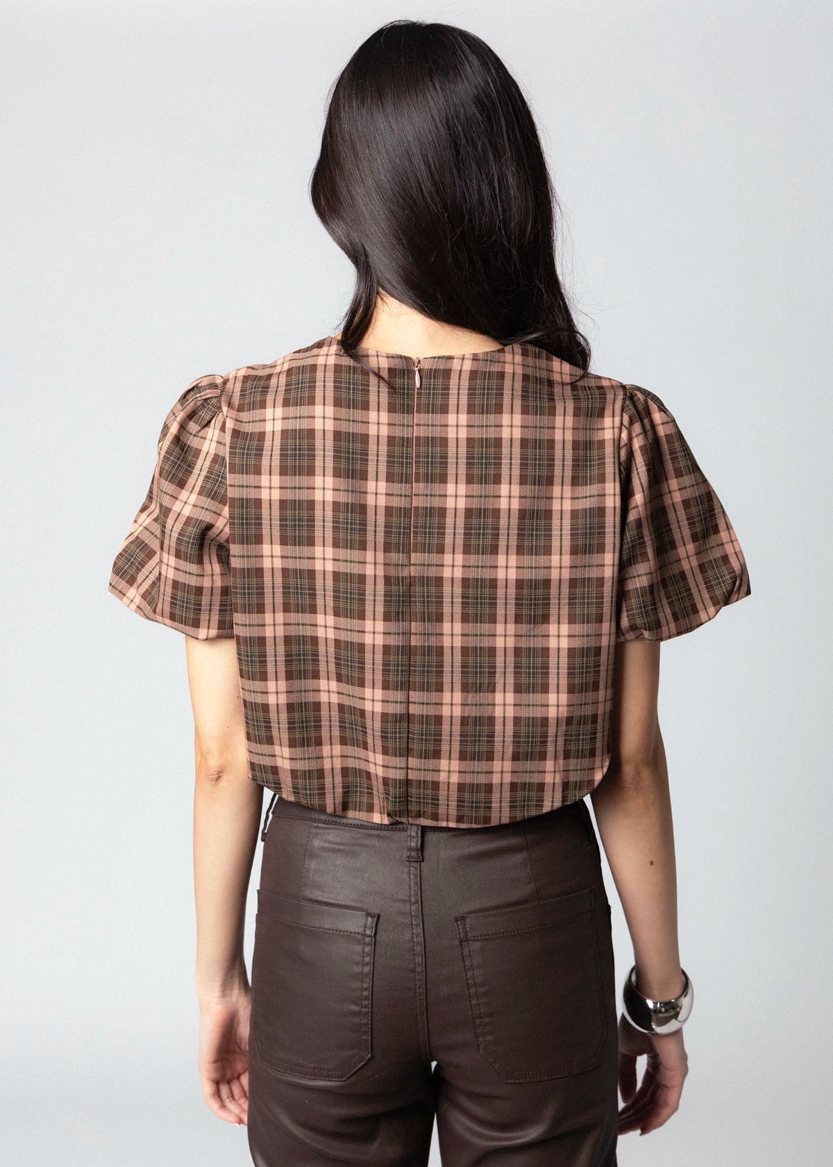swatch_Brown Multi fore plaid blouse