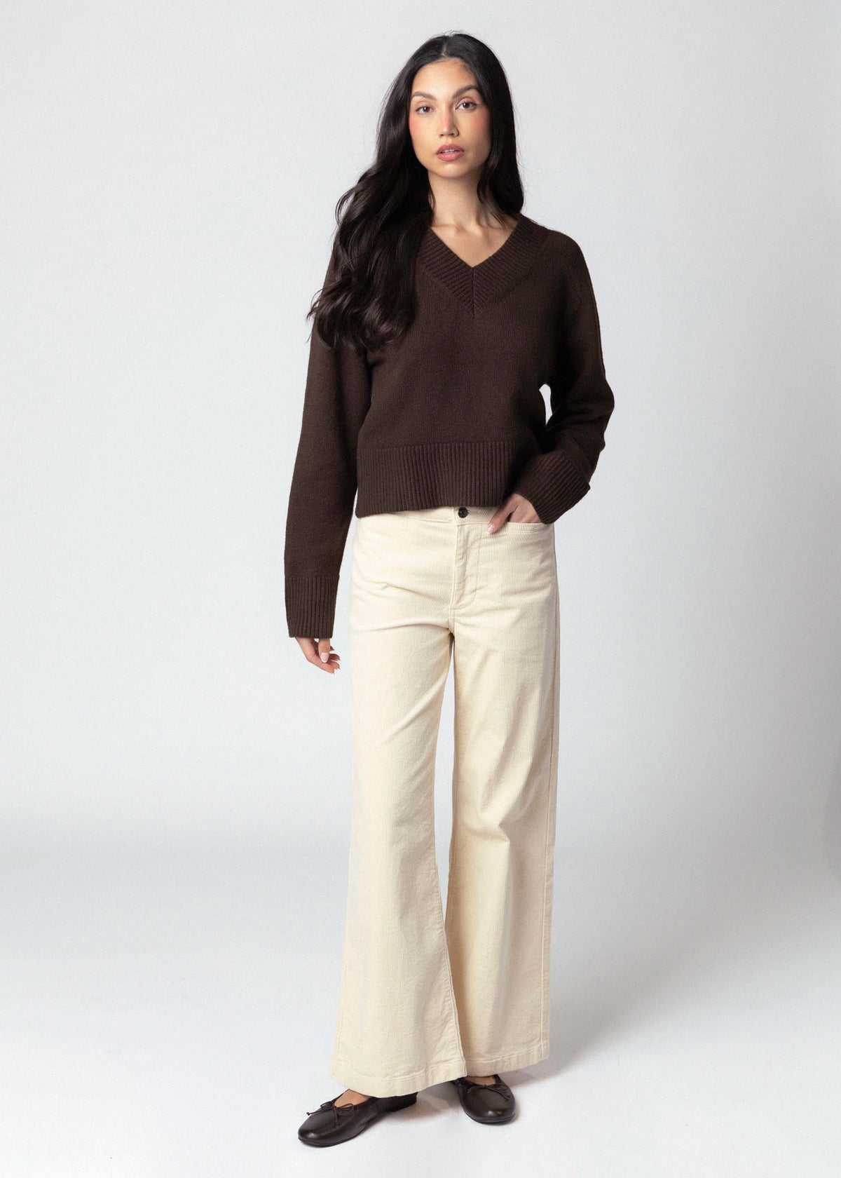 swatch_Ivory kut from the kloth meg corduroy wide leg pant