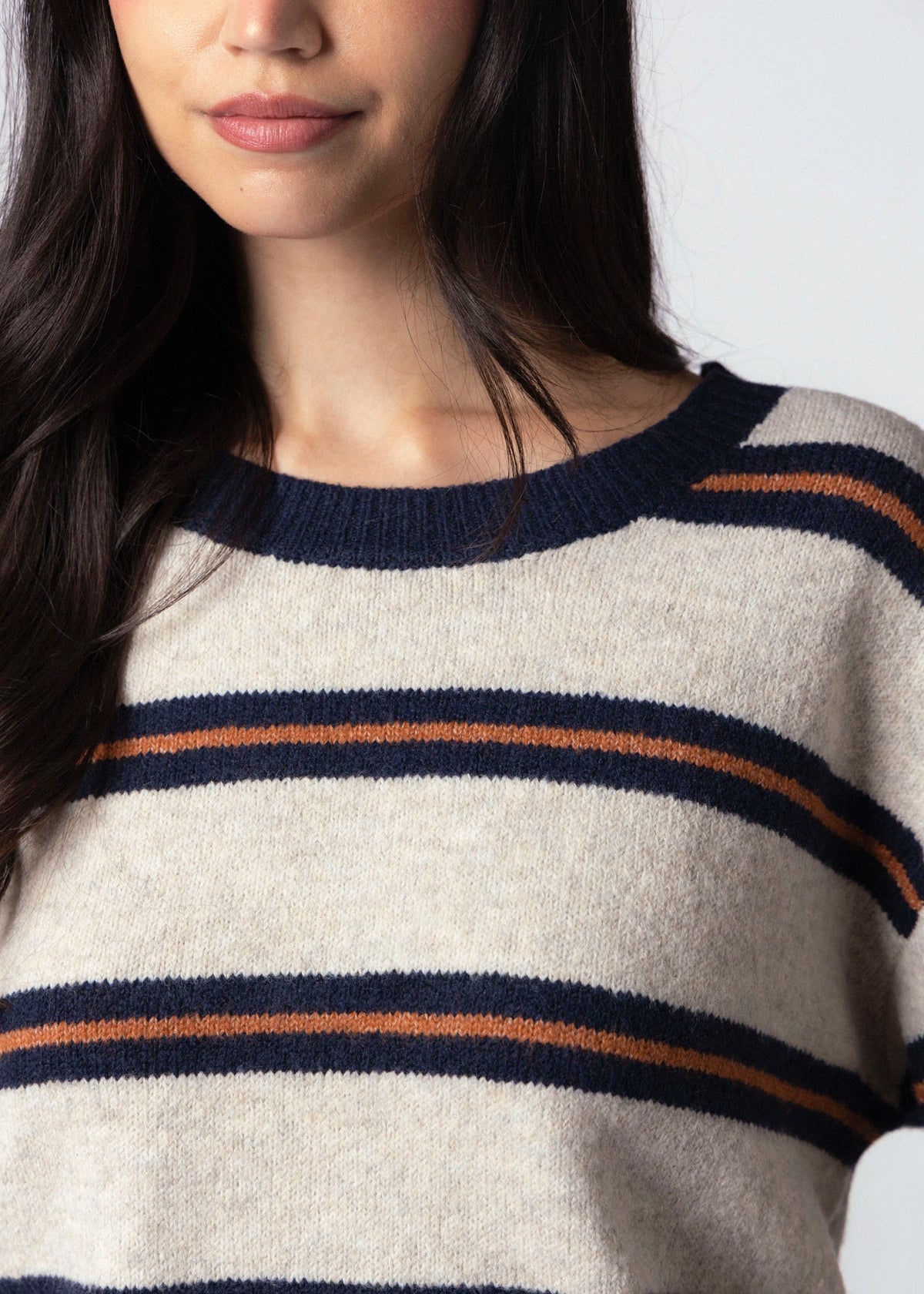 swatch_Navy/Rust sage the label tiber striped sweater