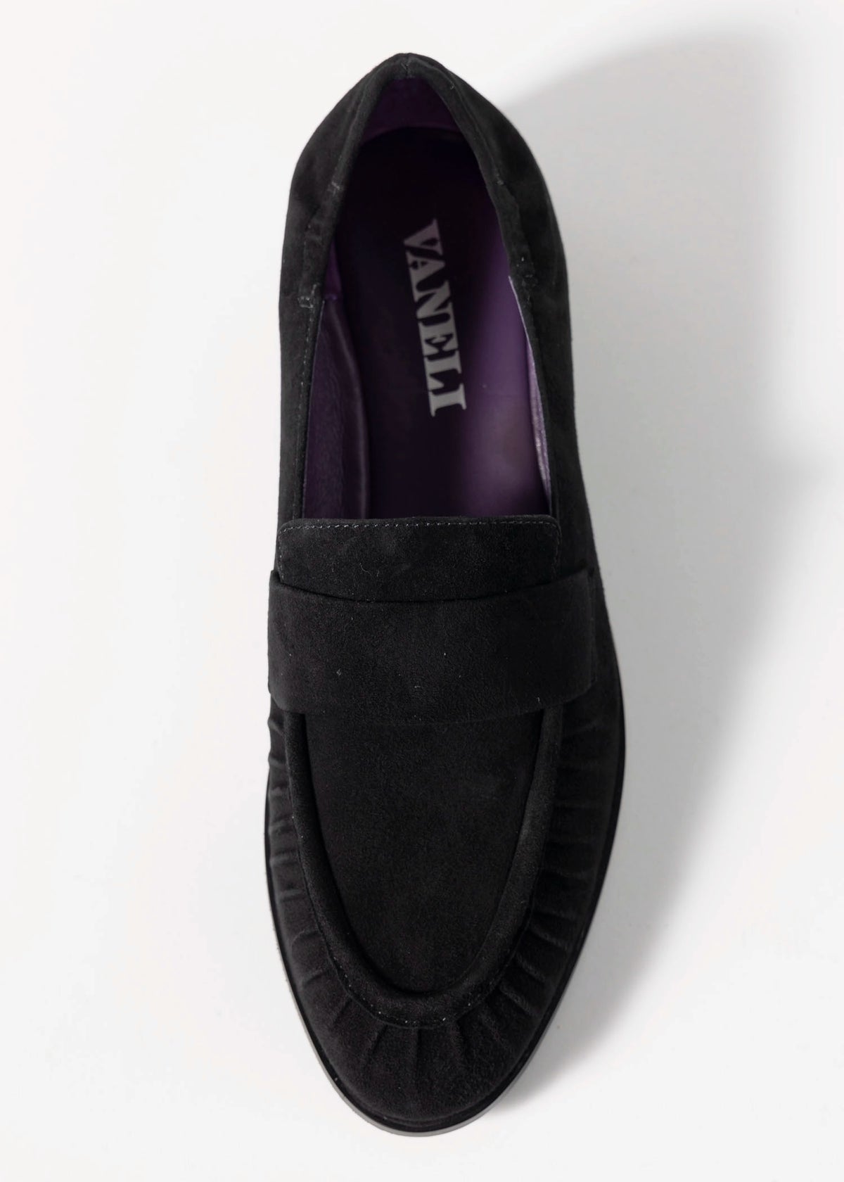 swatch_Black Suede vaneli ailsa suede ruched loafer