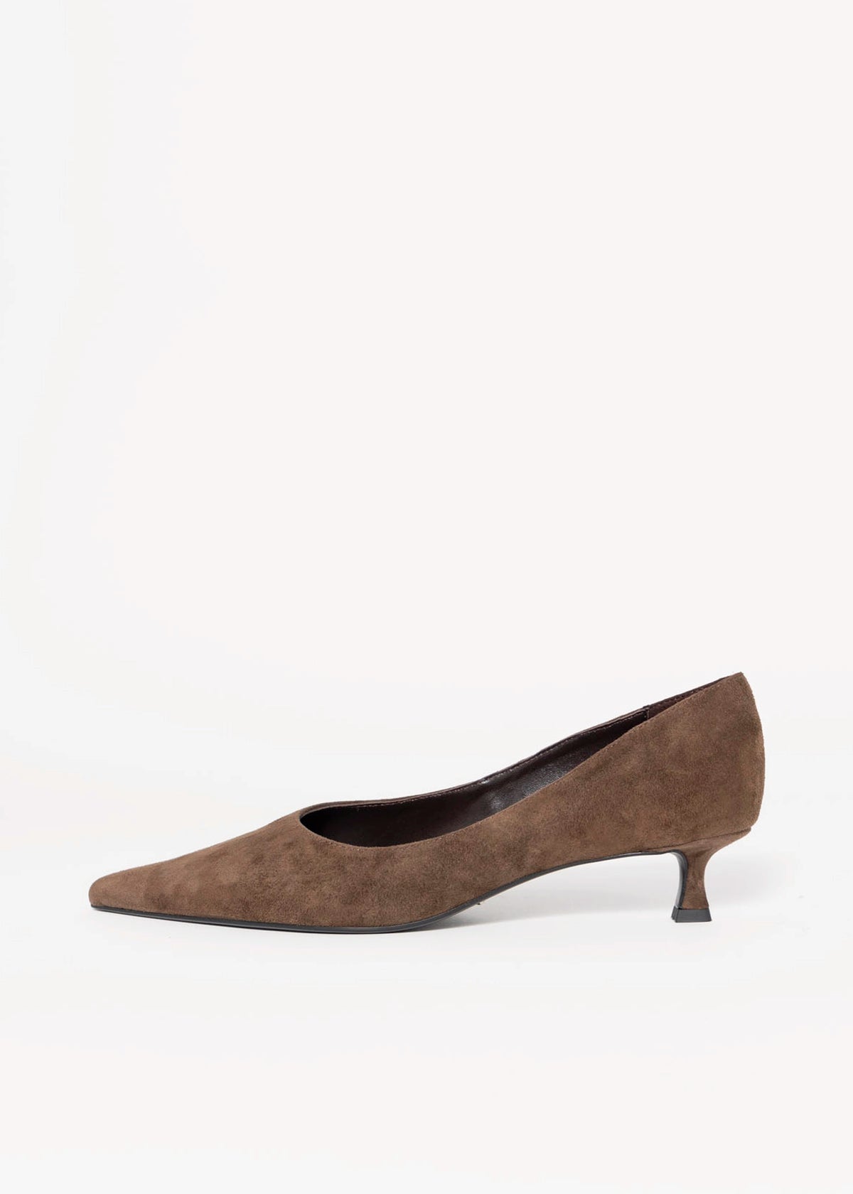 swatch_Espresso Suede tony bianco cameo kitten heel pump