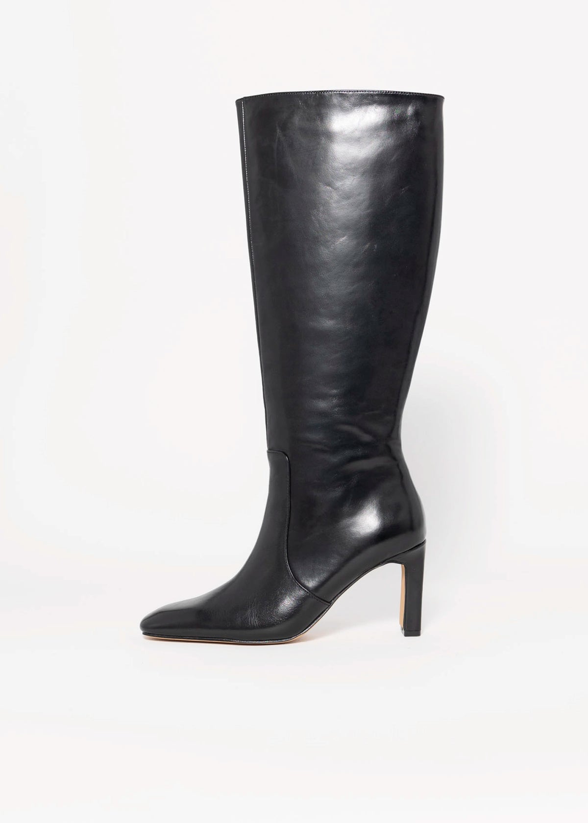 swatch_Black Leather steve madden lovelies tall leather heeled boot