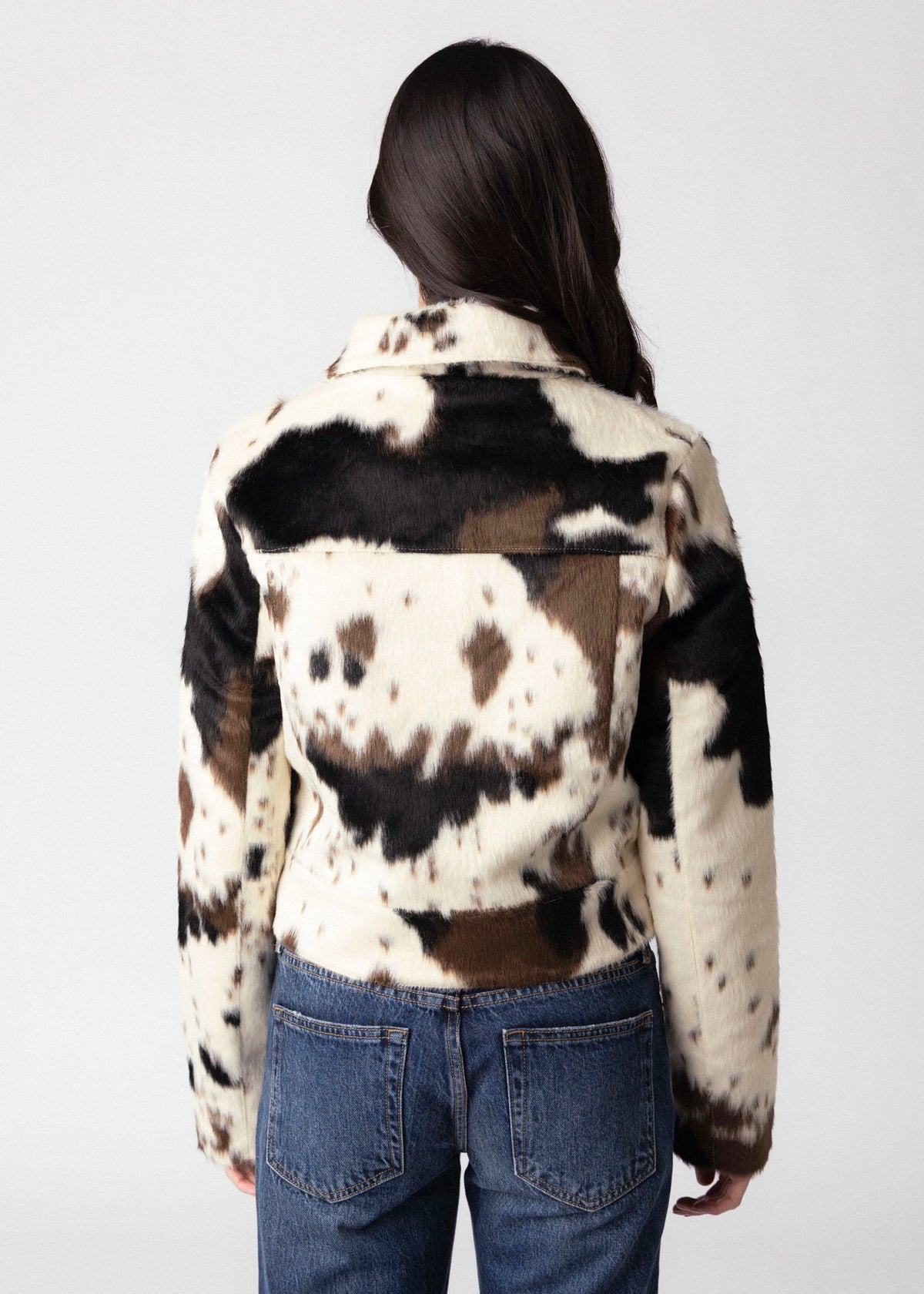 swatch_Cow rino and pelle touka cow print faux fur jacket