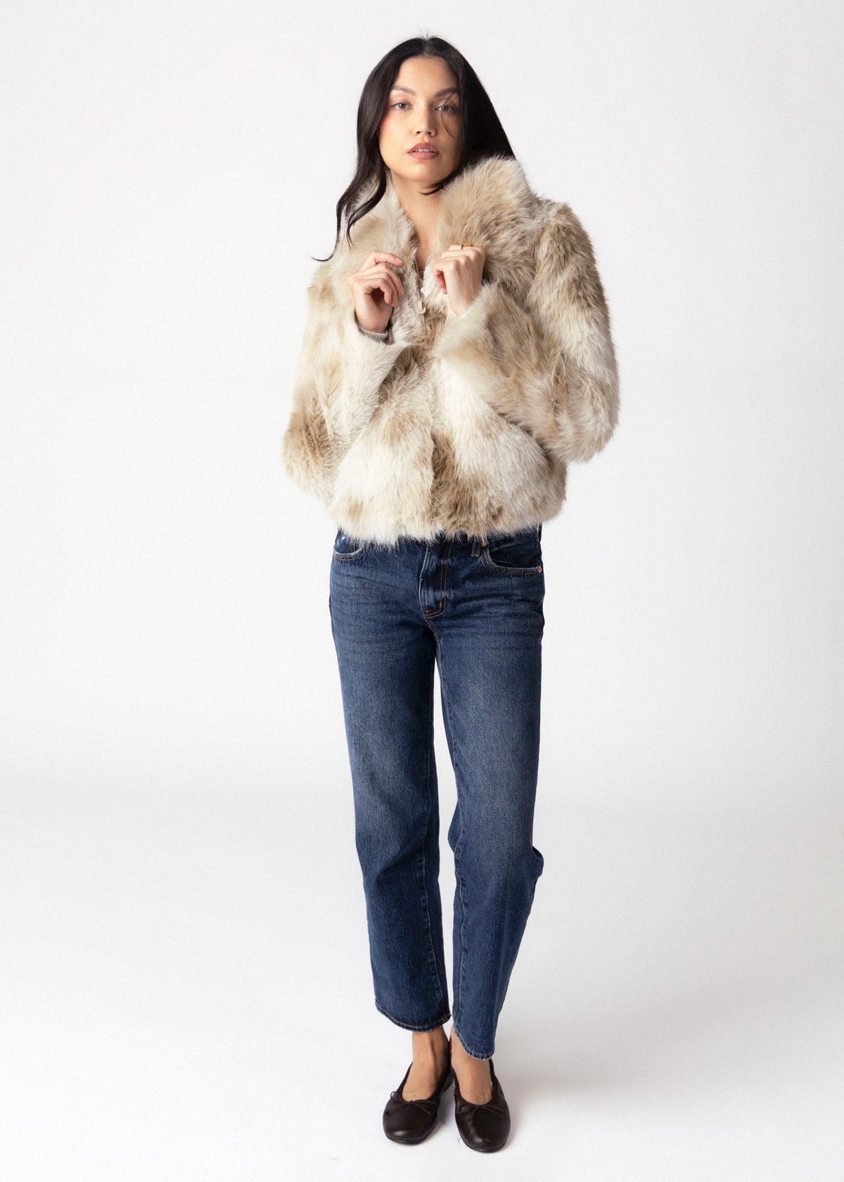 swatch_Birch/Basil rino and pelle amine faux fur jacket