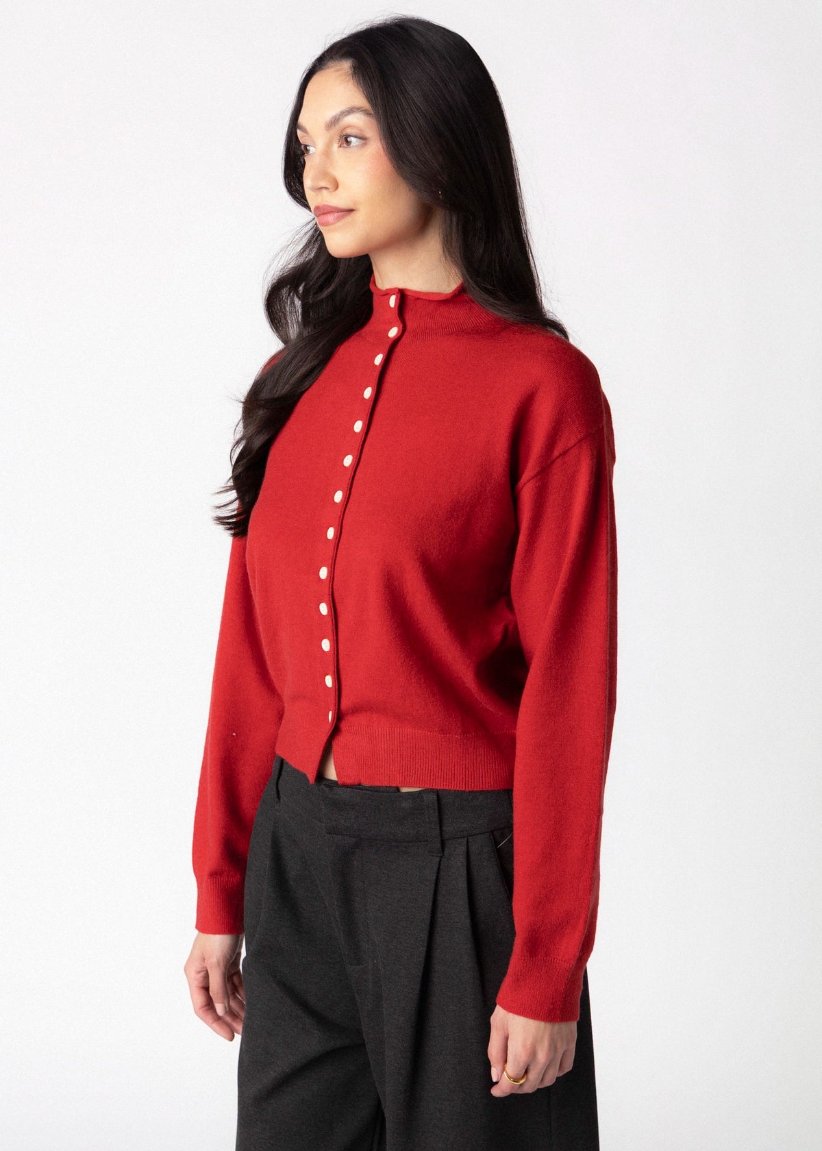 swatch_Red mod ref brooks high neck cardigan
