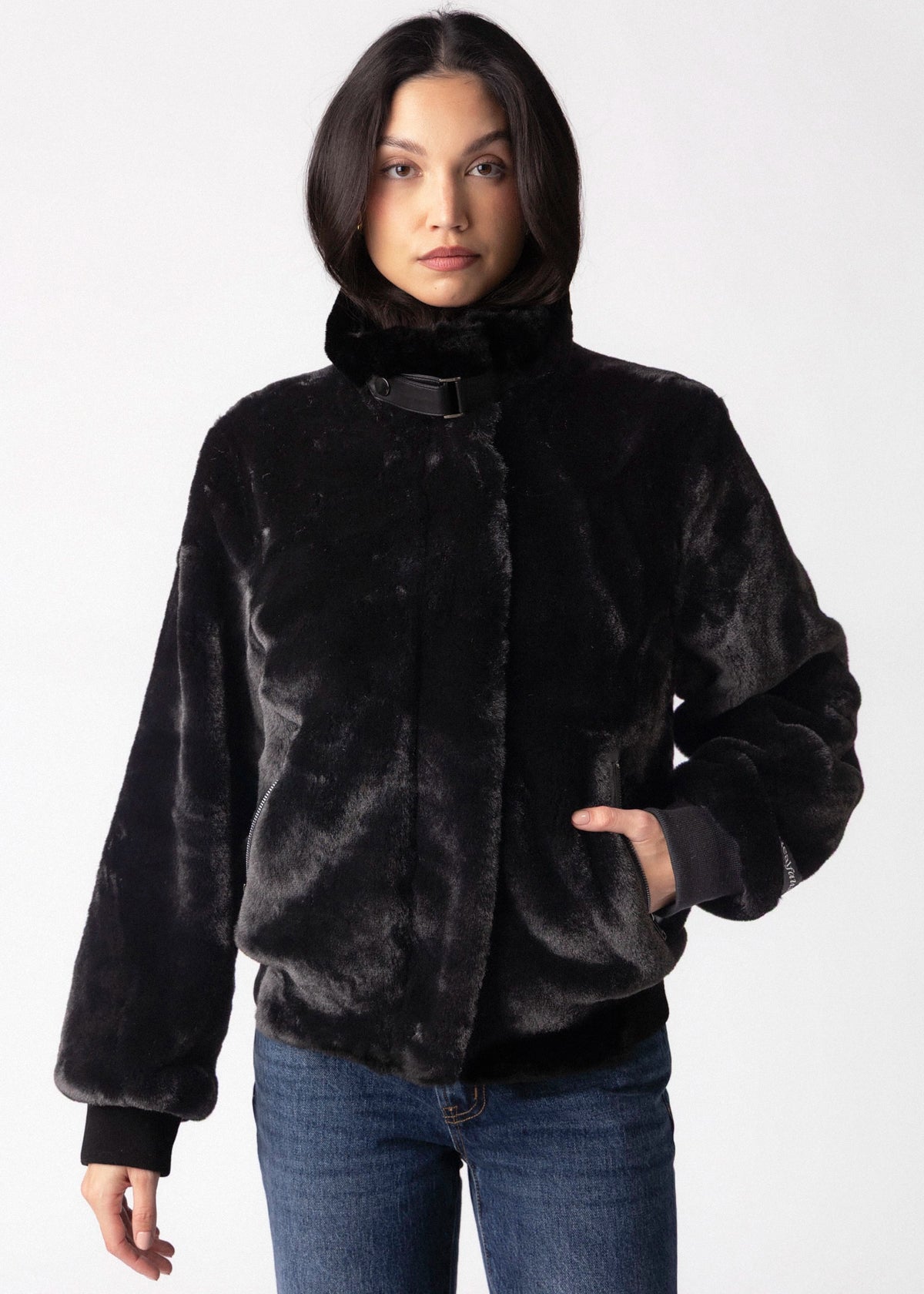 swatch_Black rino and pelle ambra faux fur jacket