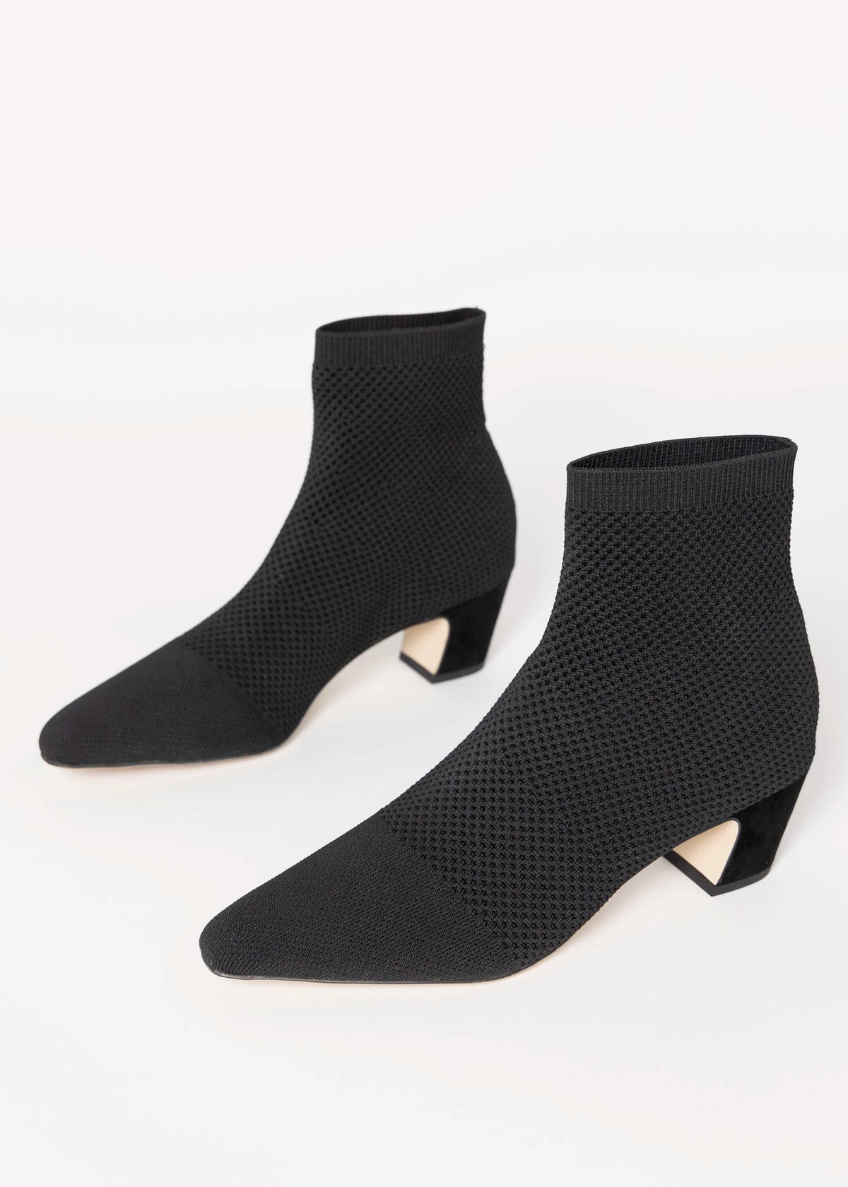 swatch_Black pelle moda emeli stretch knit bootie
